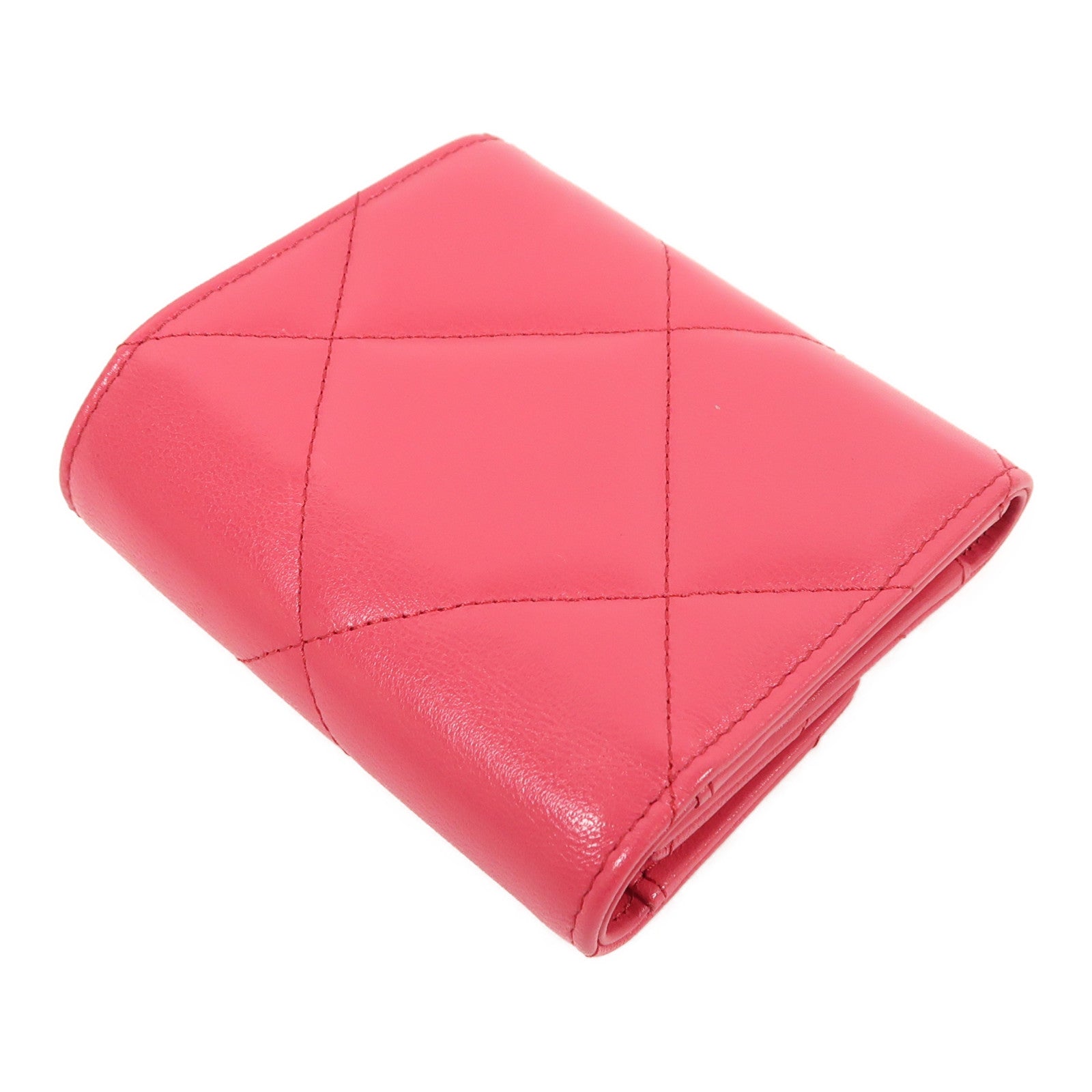 CHANEL 羊皮皮革Chanel 19 Wallet金扣錢包