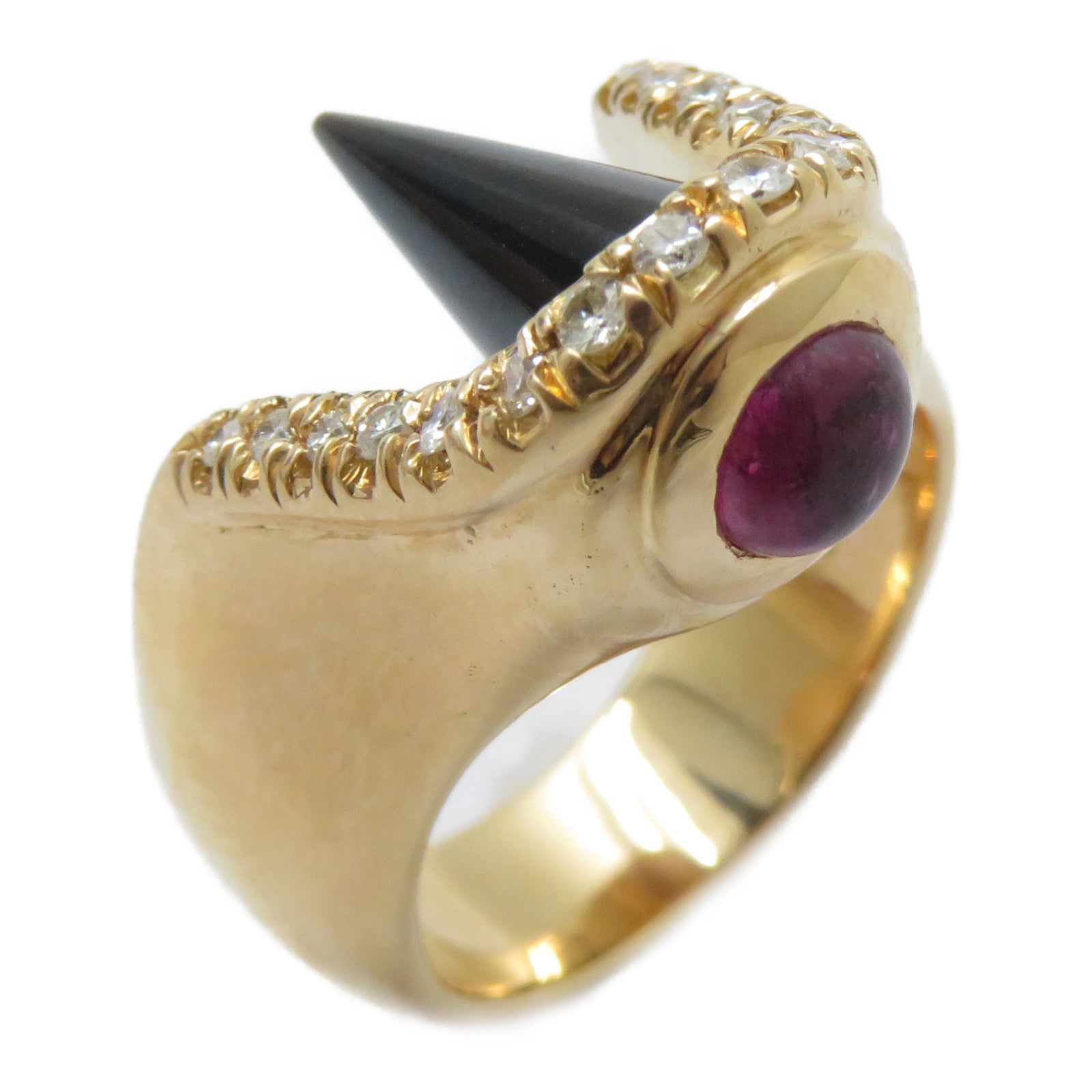 JEWELRY 【激減優惠】18K黃金Ruby Ring紅寶石鑚石戒指US#7.75