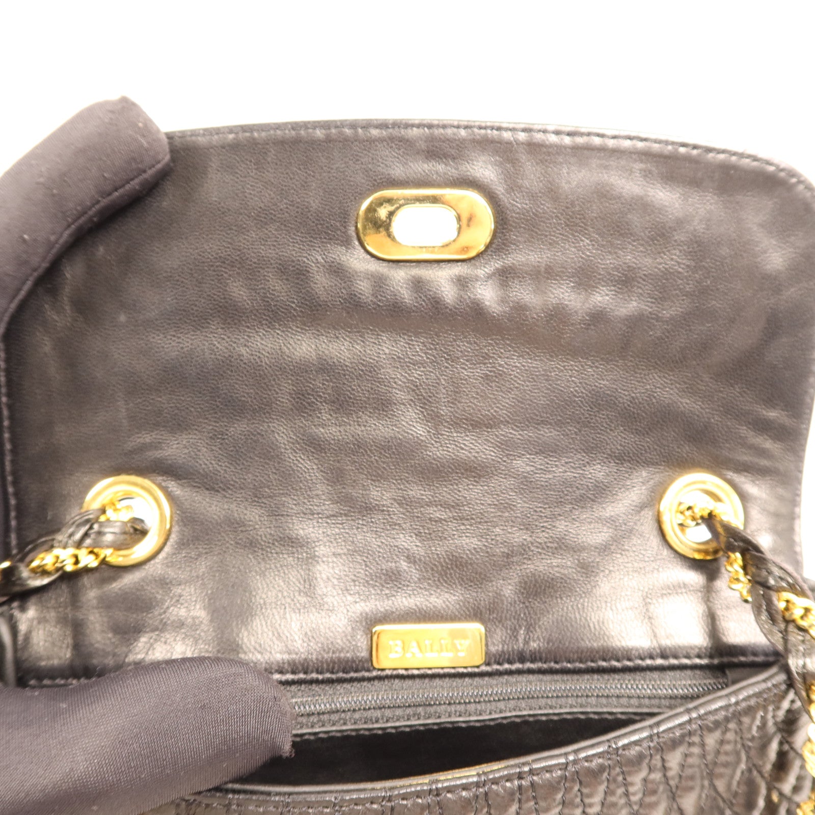 BALLY 羊皮皮革Chain Shoulder Bag金扣鏈帶肩背袋