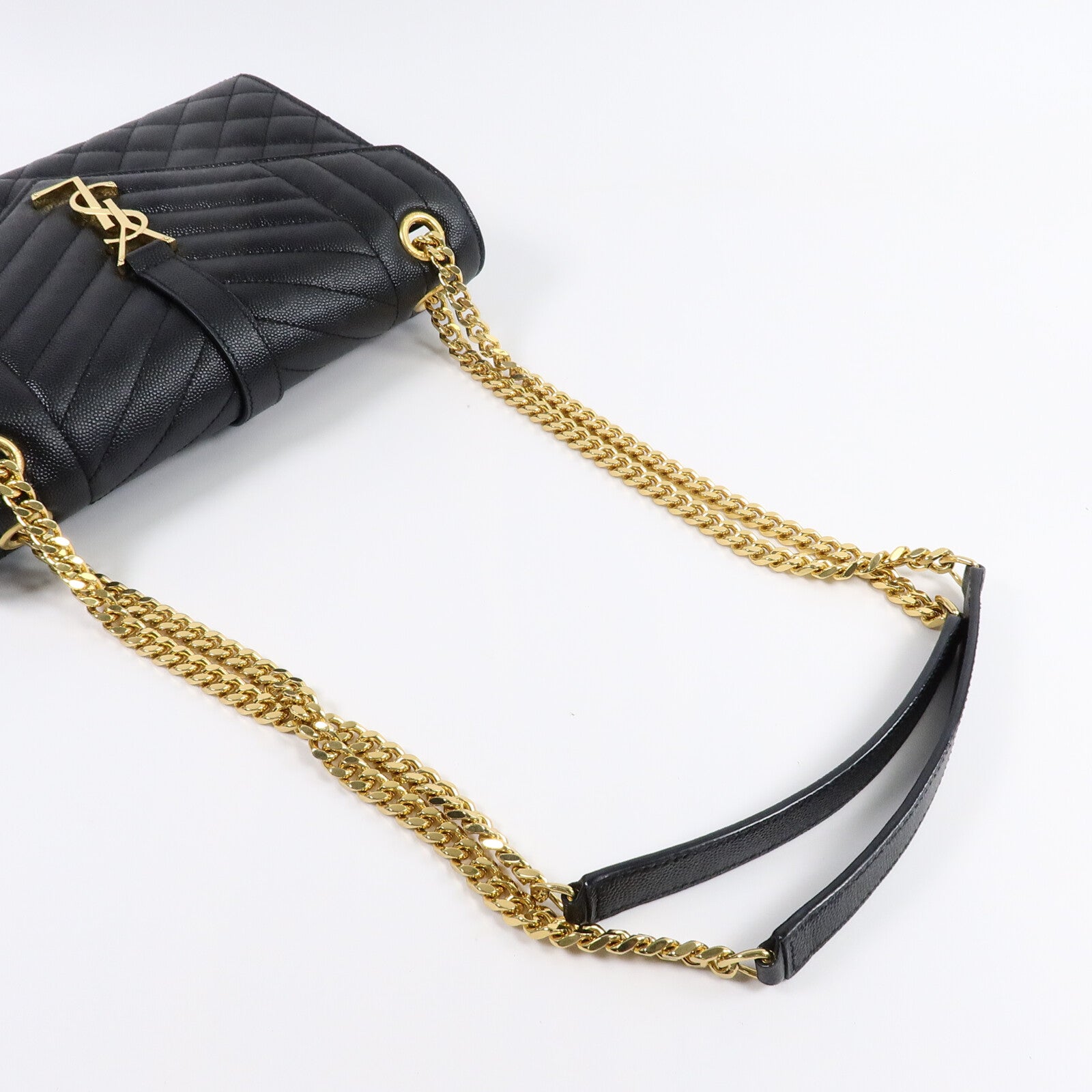 SAINT LAURENT 牛皮皮革Envelope Medium鏈帶肩背袋
