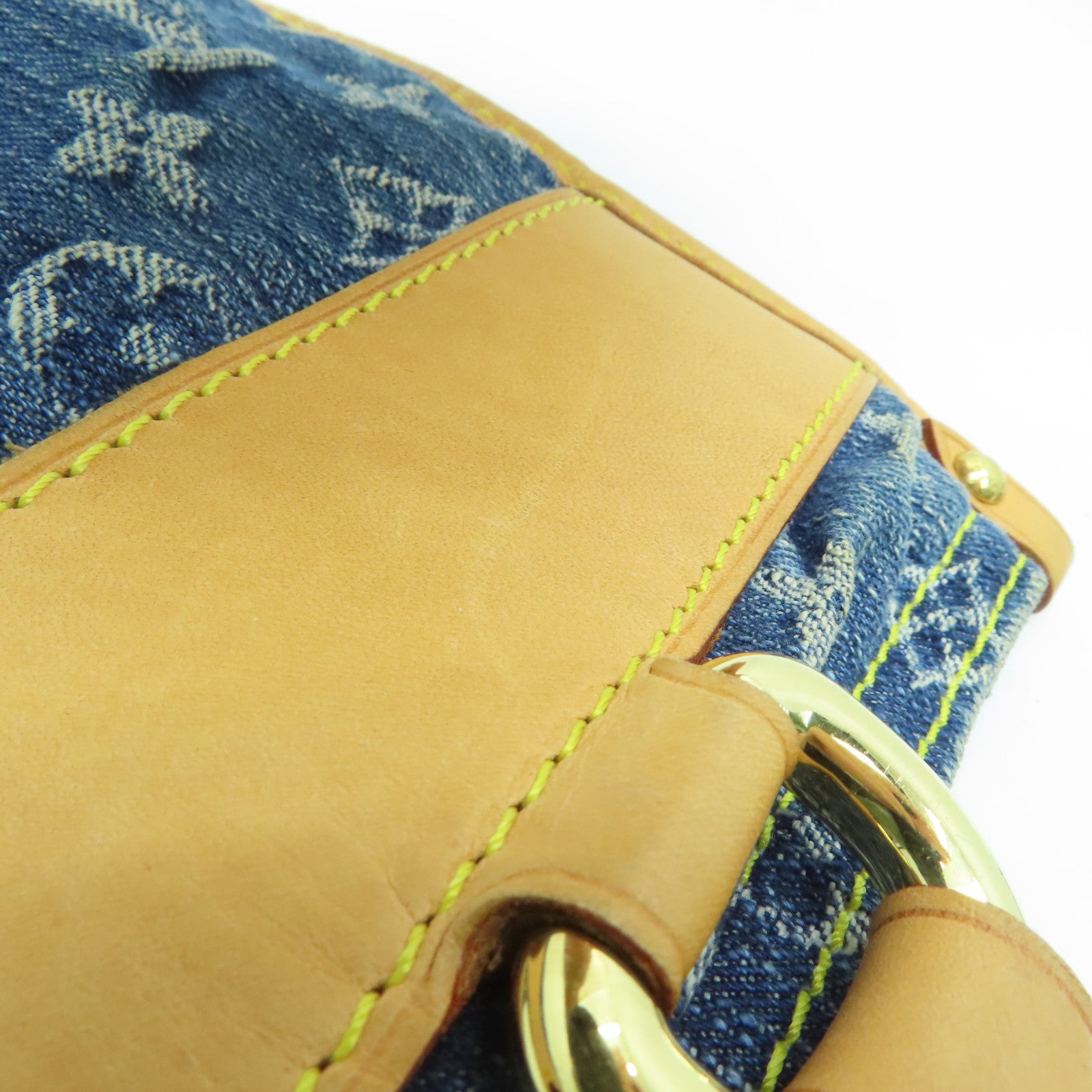 LOUIS VUITTON Monogram DenimFlat Shopper Tote金扣手挽袋蓝色