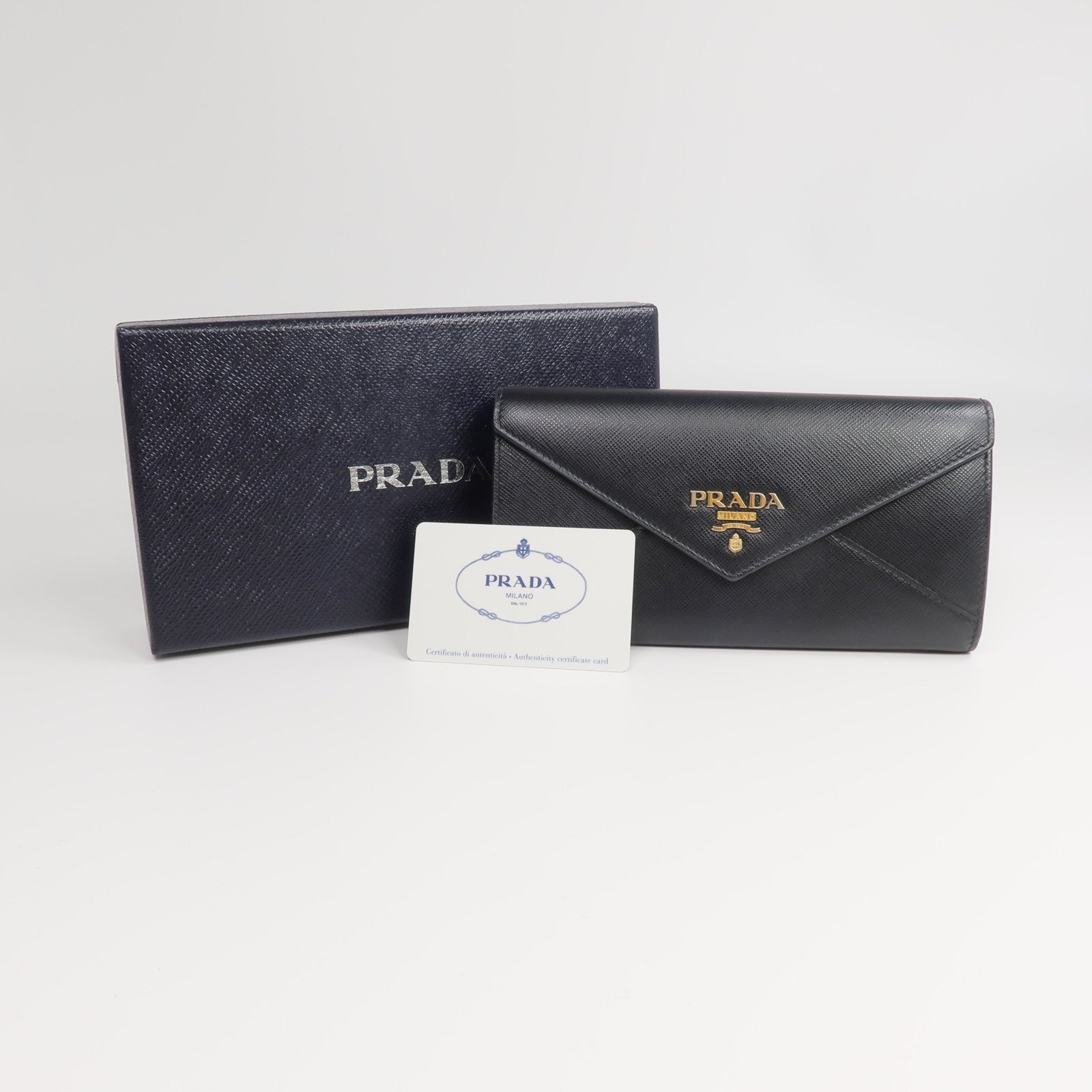 PRADA Saffiano皮革Envelope Long Wallet長錢包