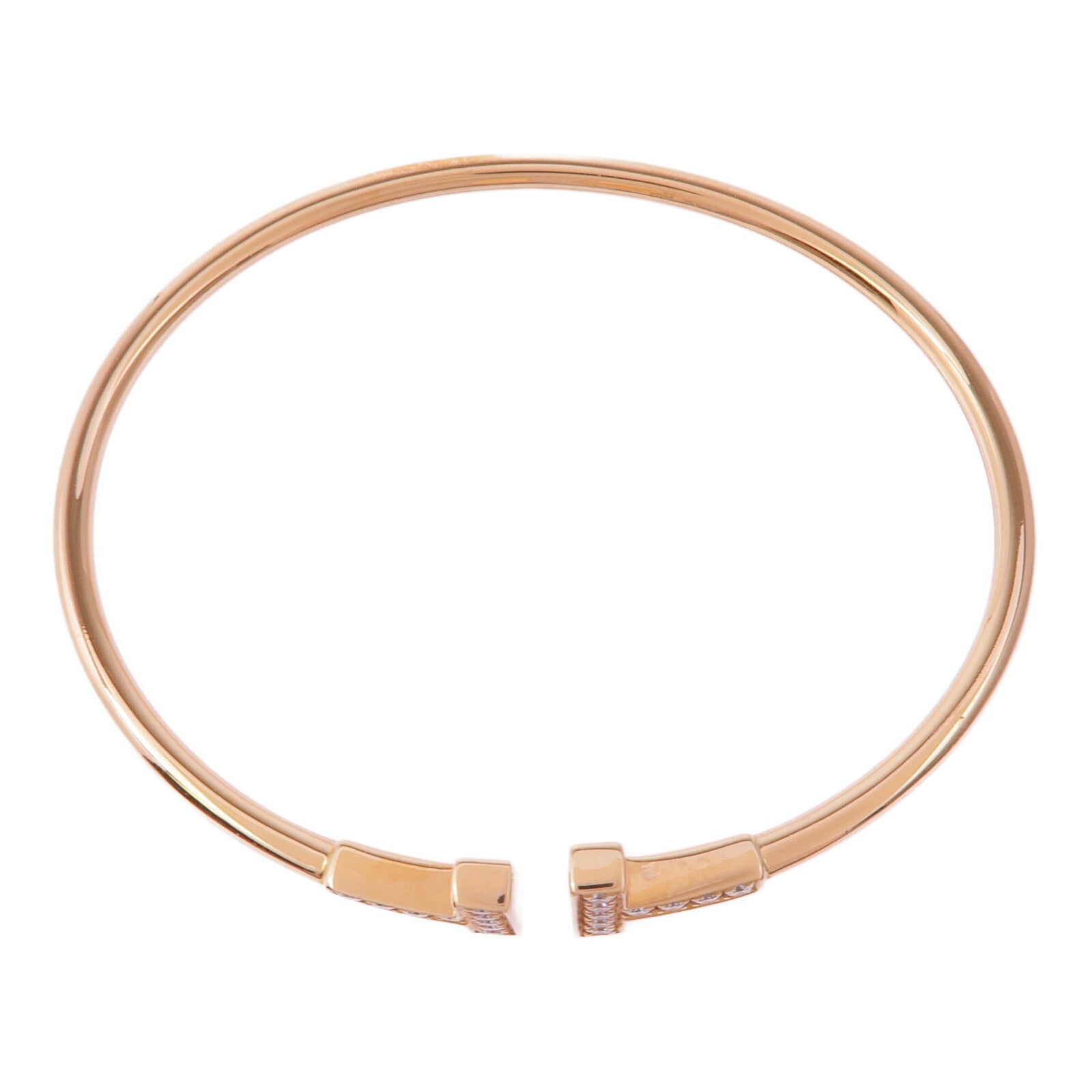 TIFFANY＆CO 18K玫瑰金T Wire Diamond Bracelet鑽石手鐲