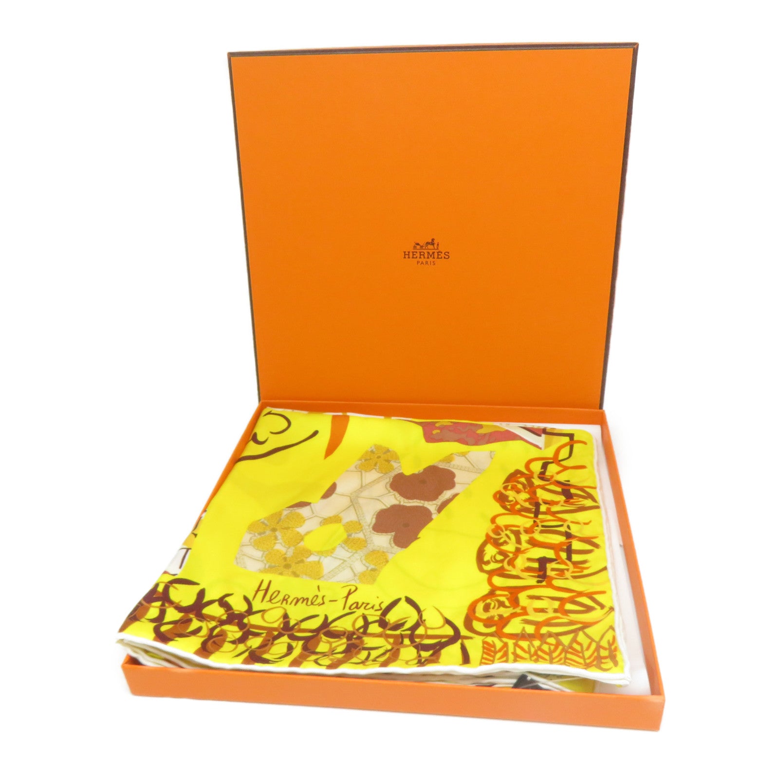 HERMES 【激減優惠】絲質Scarf絲巾黃色