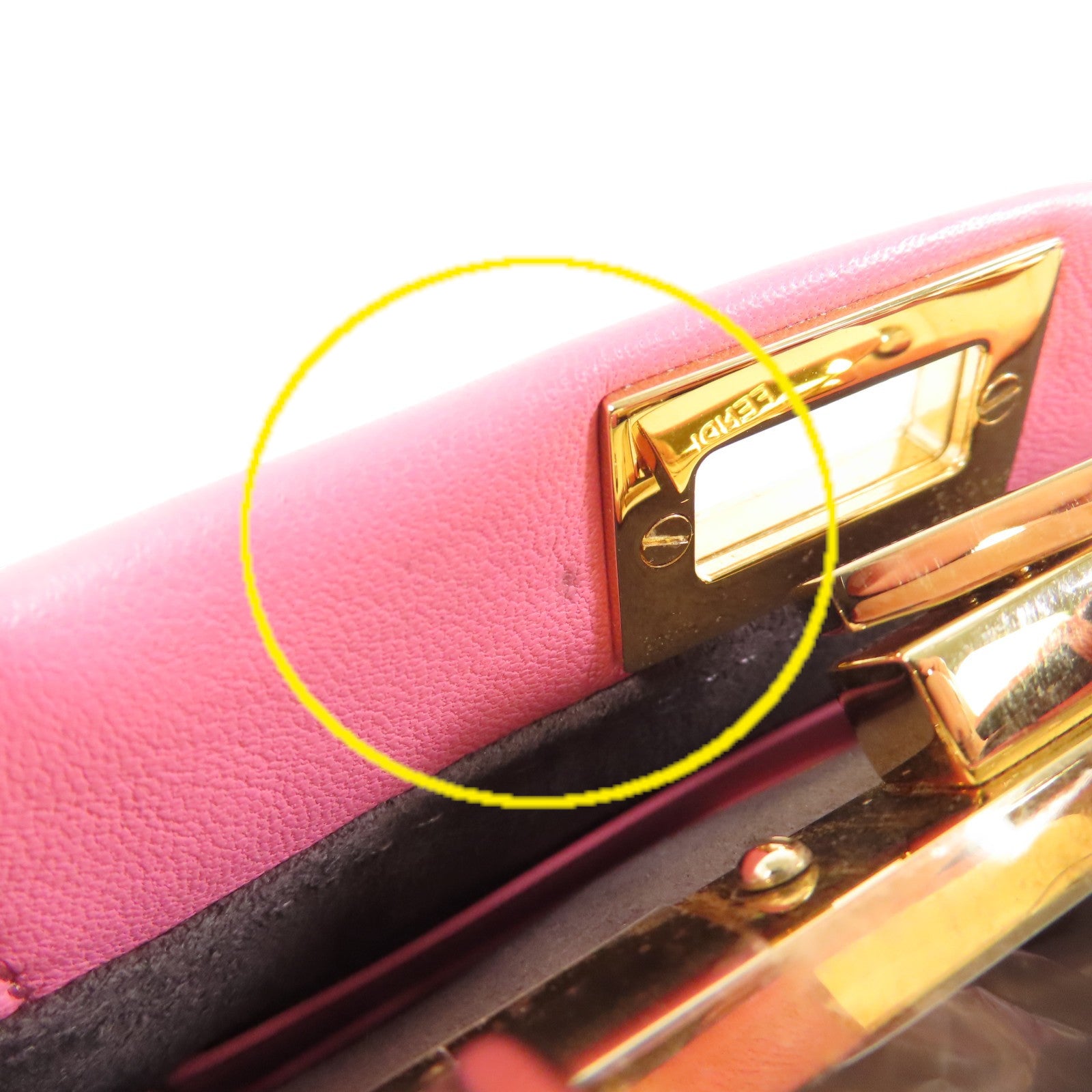 FENDI 【激減優惠】牛皮皮革Micro Peekaboo金扣肩背袋