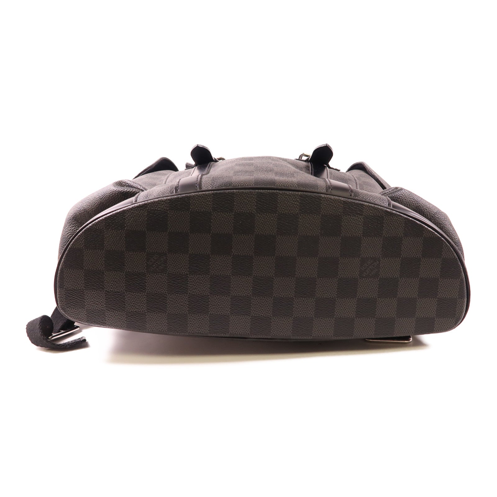 LOUIS VUITTON Damier Graphite Christopher MM銀扣背包色