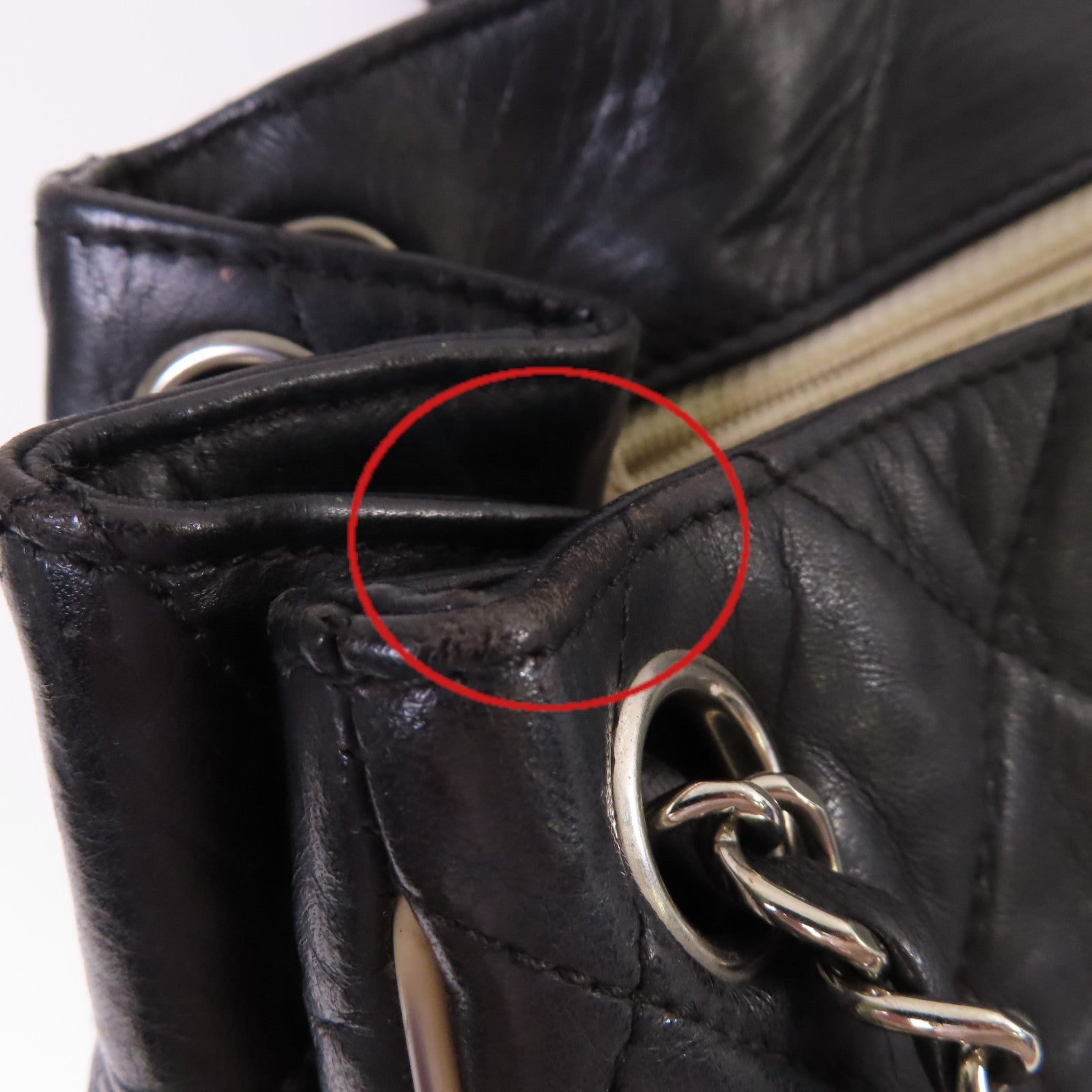 CHANEL 【激減優惠】菱格牛皮皮革Chain Shoulder Bag銀扣鏈帶肩背袋黑色