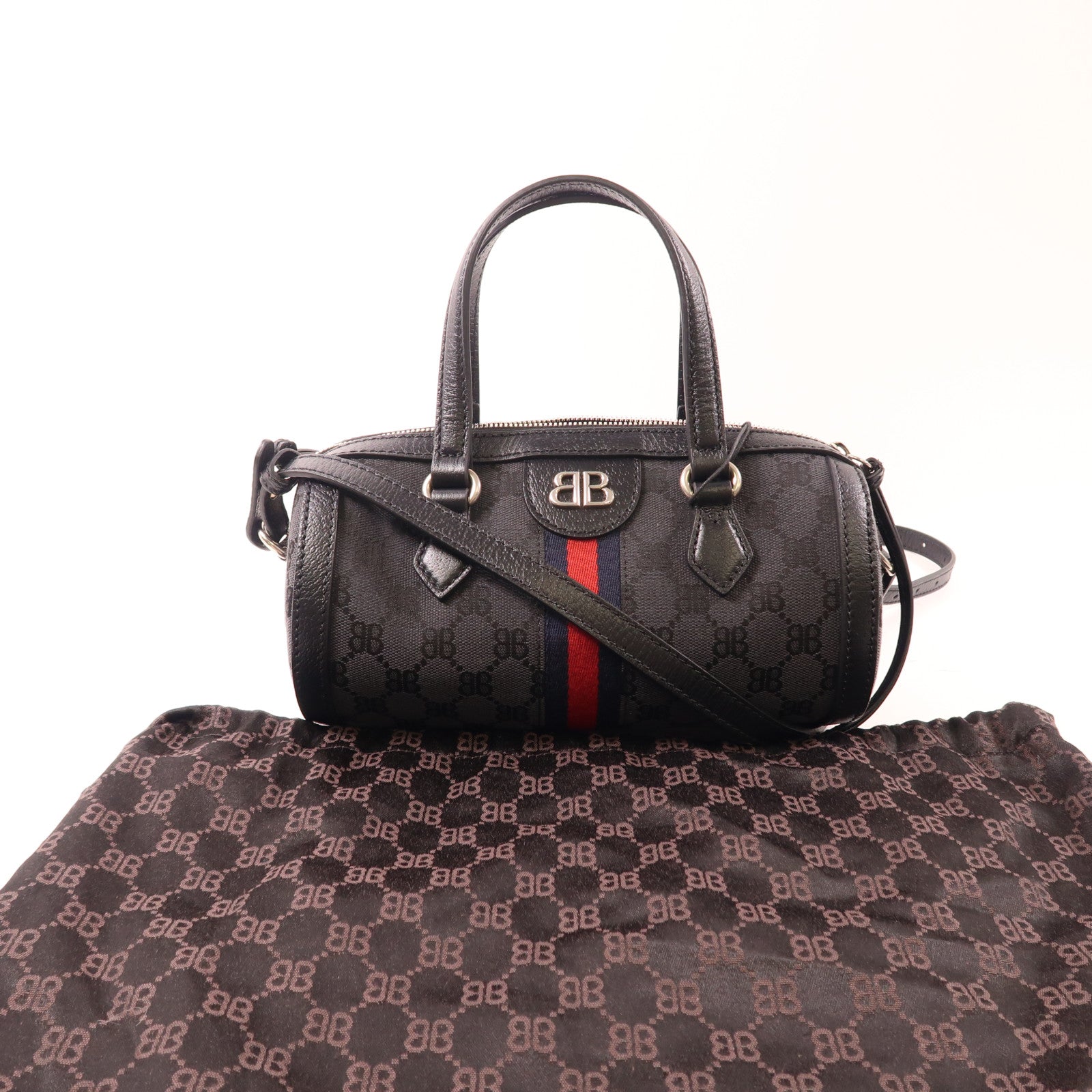 BALENCIAGA 【激減優惠】帆布Balenciaga x Gucci Hacker Project銀扣手挽肩背兩用袋