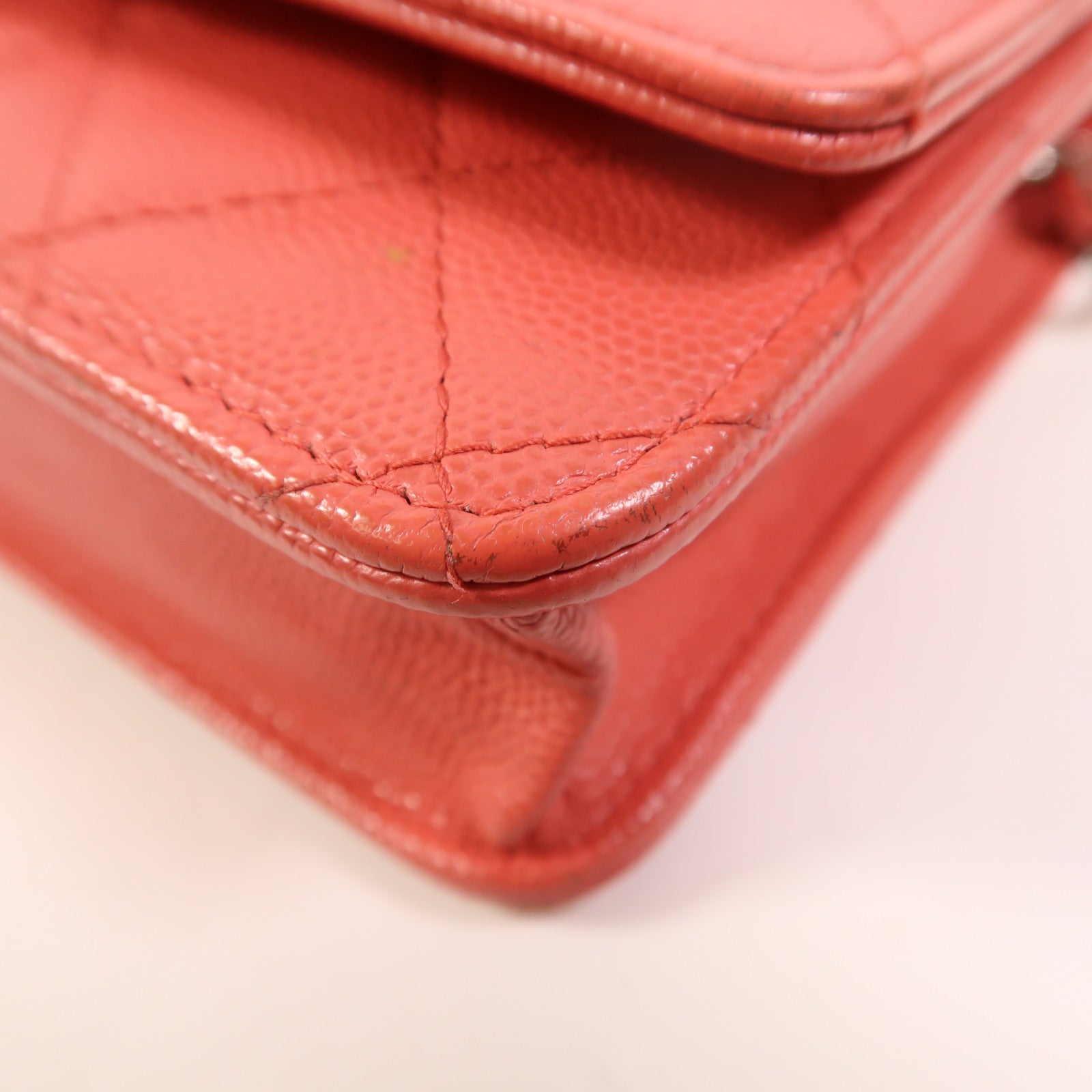 CHANEL 牛皮皮革WOC Wallet On Chain銀扣鏈帶肩背袋