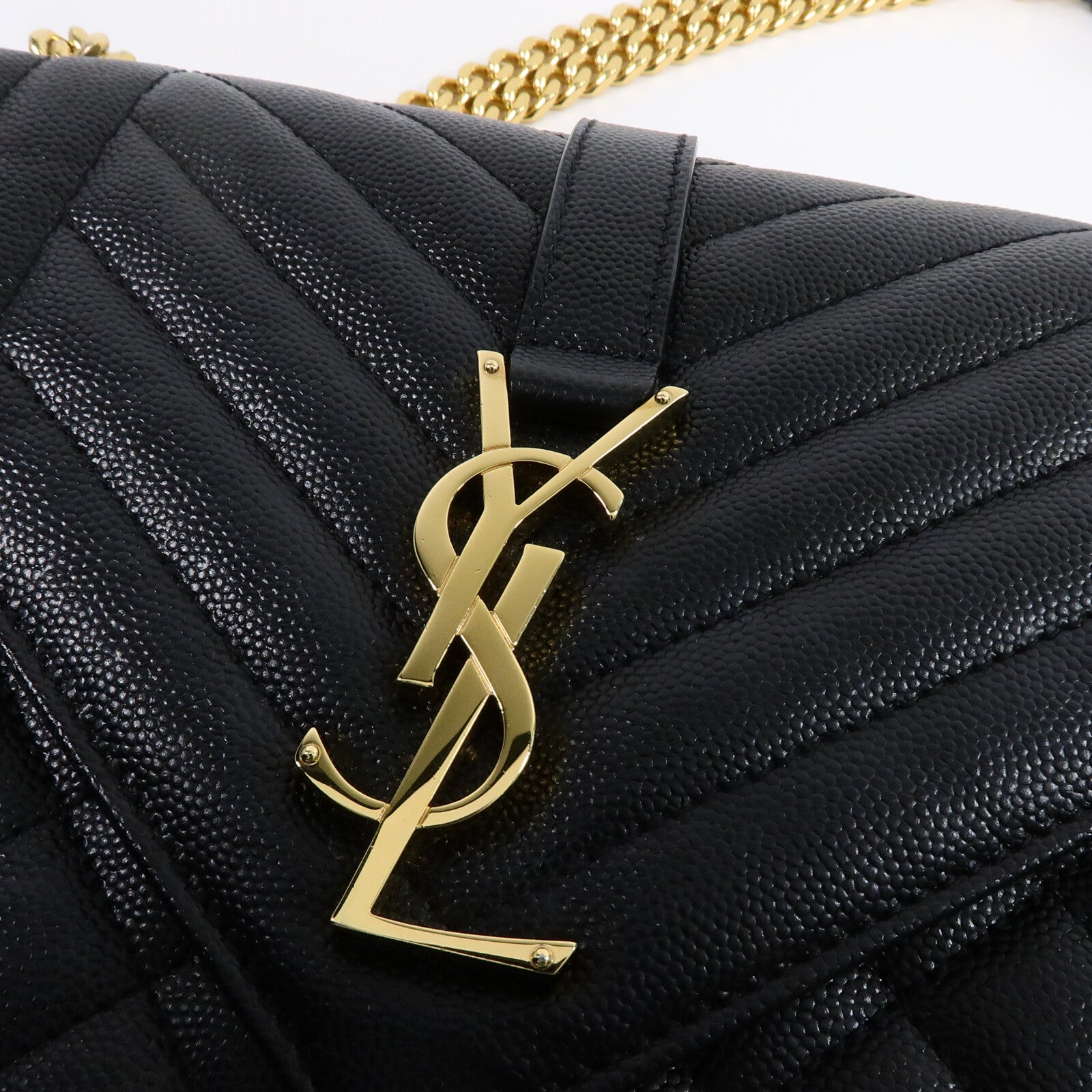 SAINT LAURENT 牛皮皮革Envelope Medium鏈帶肩背袋