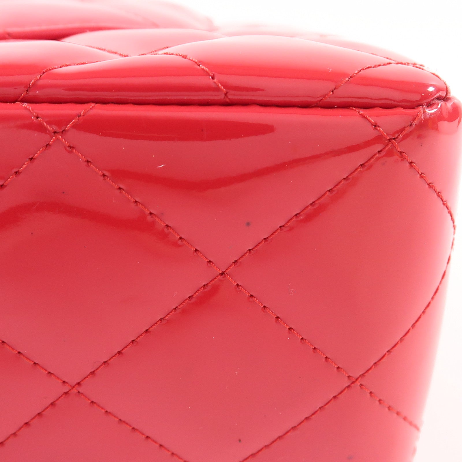 CHANEL 漆皮皮革Large Classic銀扣鏈帶肩背袋