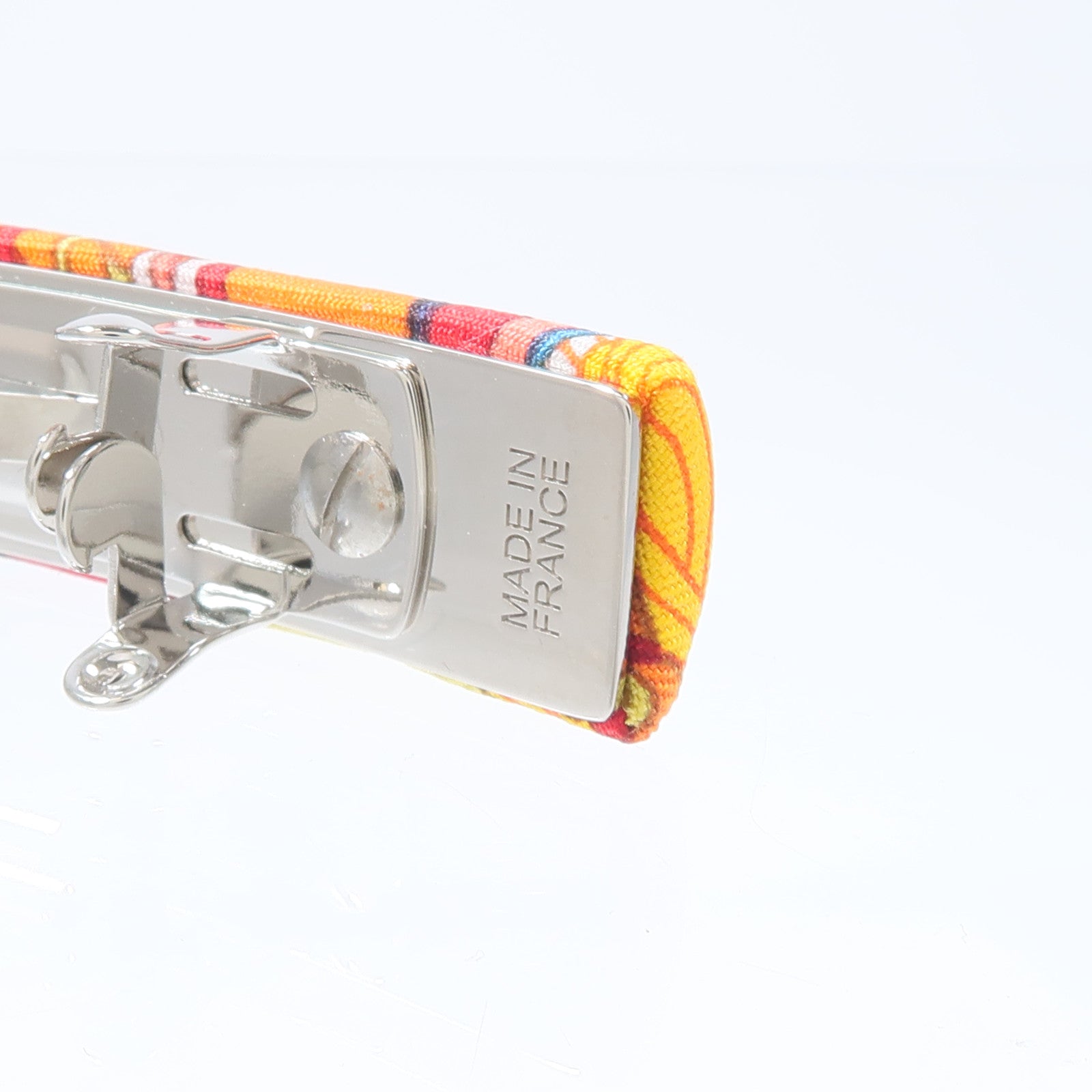 HERMES 金屬/絲質Eclipse Barrette GM髮夾