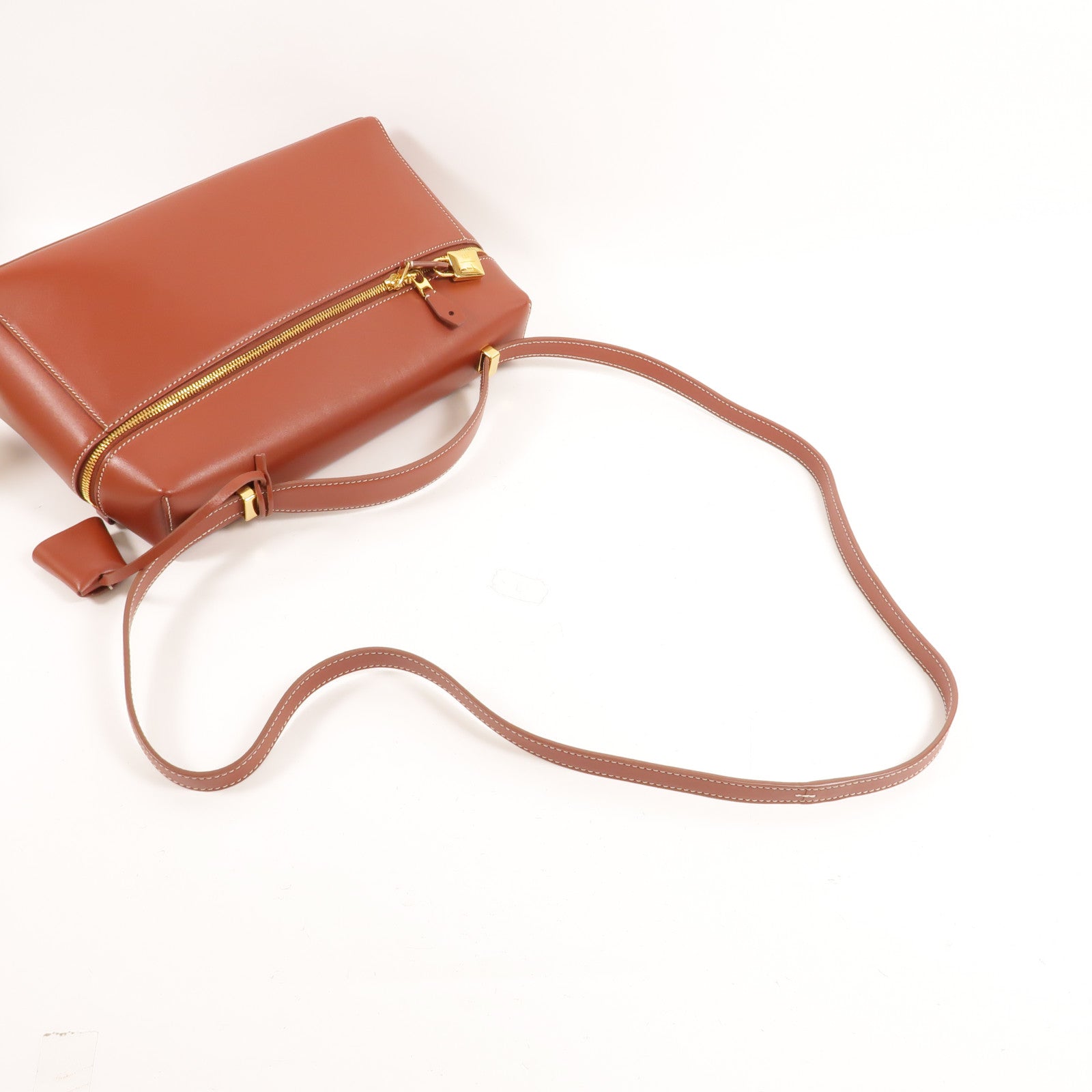 Loro Piana 牛皮皮革Extra Bag L27金扣手挽肩背兩用袋