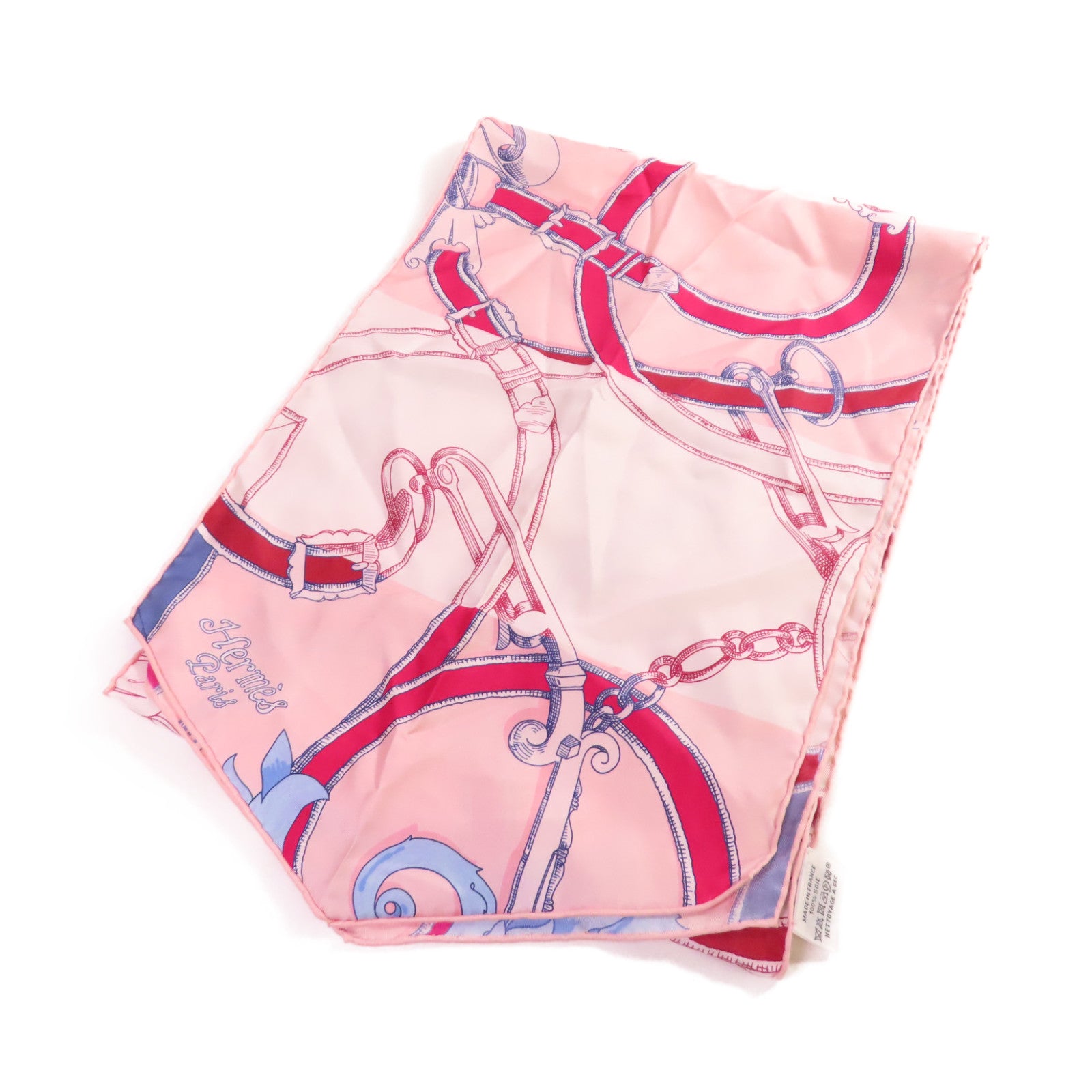 HERMES 絲質Maxi Twilly Scarf絲巾粉紅色/紅色/彩色