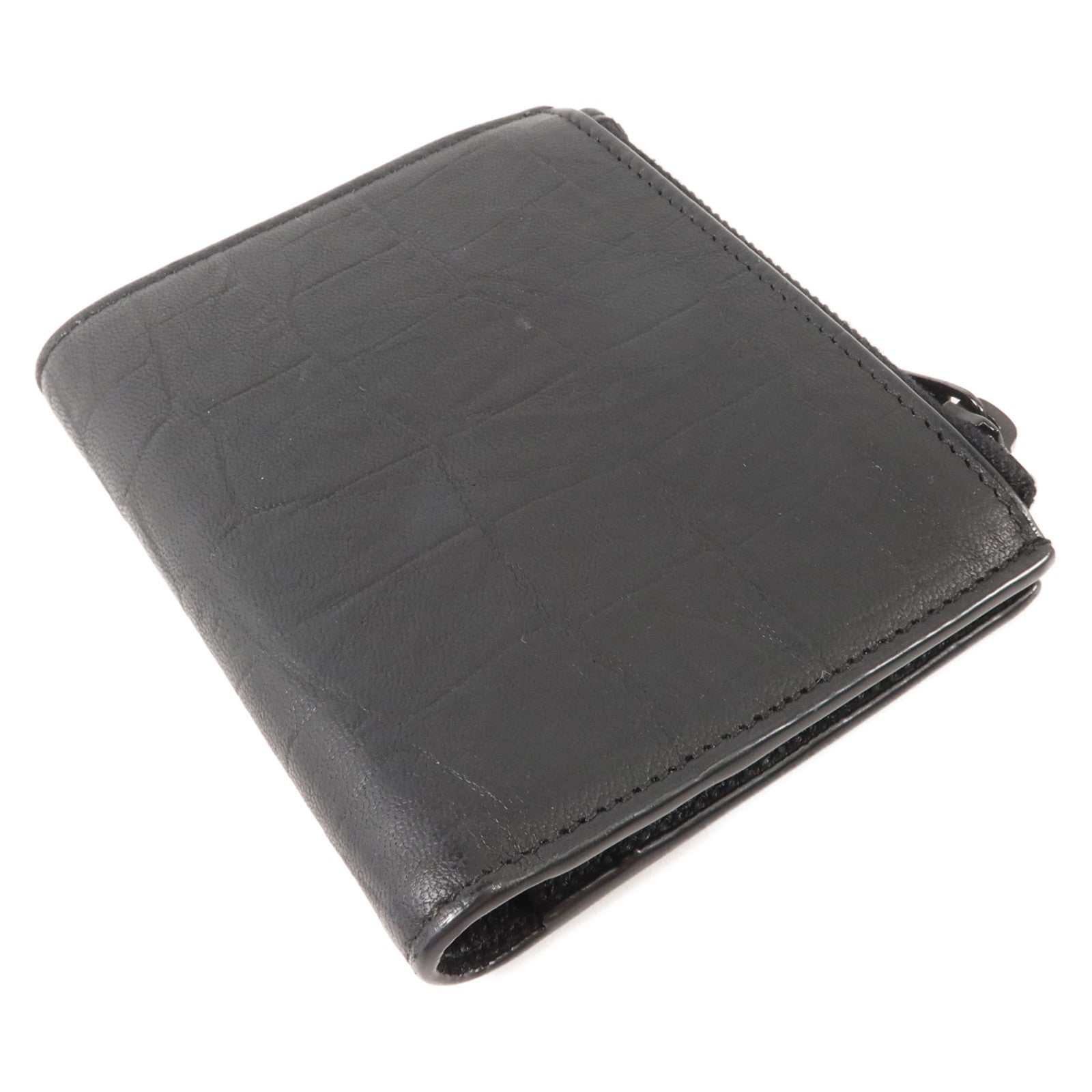 SAINT LAURENT 牛皮皮革Cassandre Crocodile-Embossed Wallet錢包