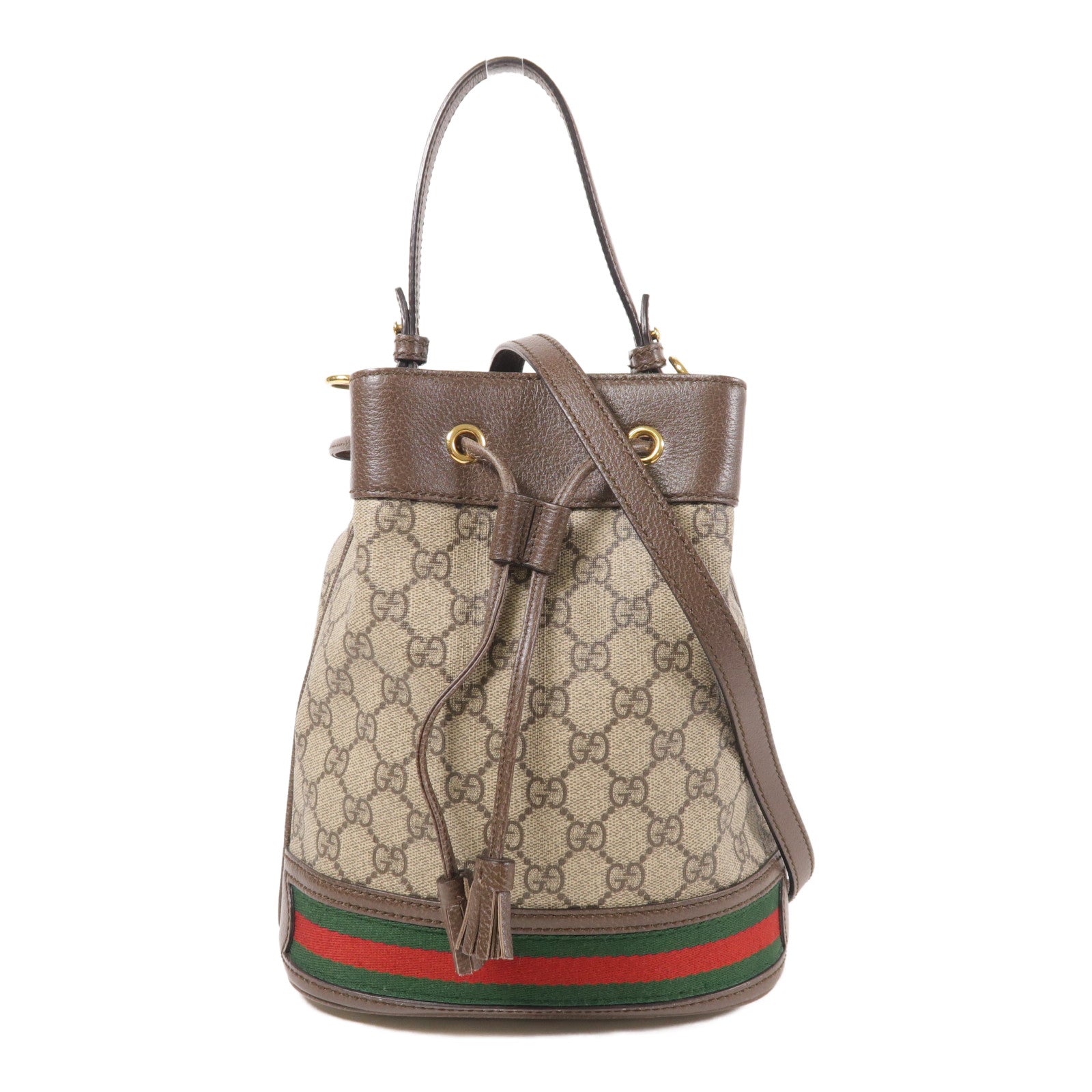GUCCI 塗層帆布2 Way Shoulder金扣手挽肩背兩用袋