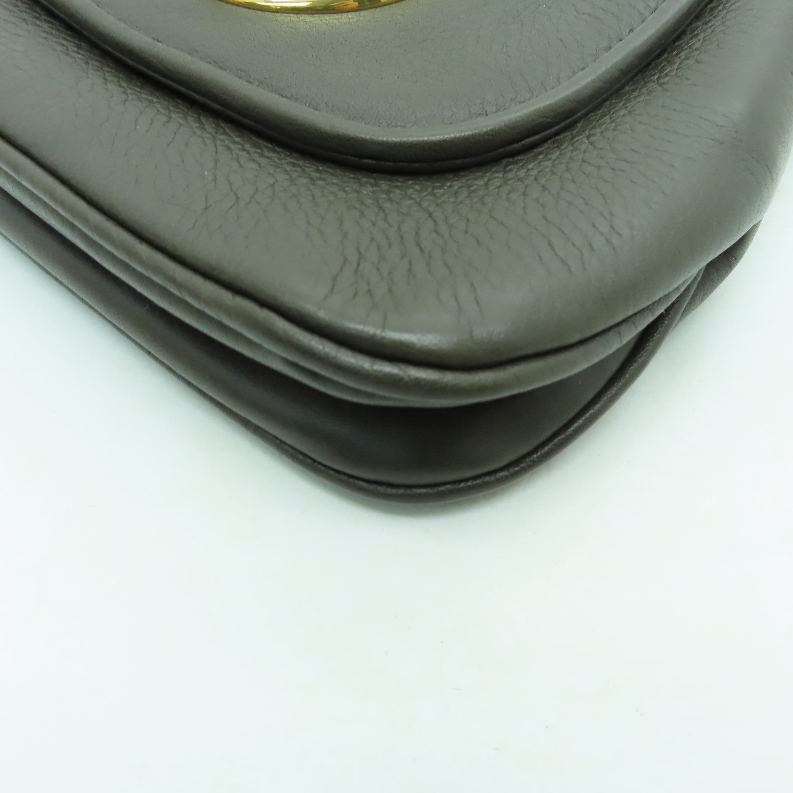 GUCCI 【激減優惠】牛皮皮革Chain Shoulder Bag金扣鏈帶肩背袋卡其色