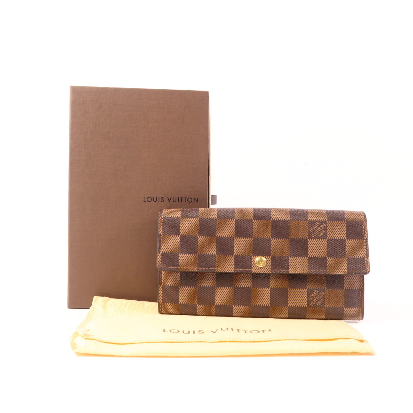 LOUIS VUITTON Damier Long Wallet金扣長錢包