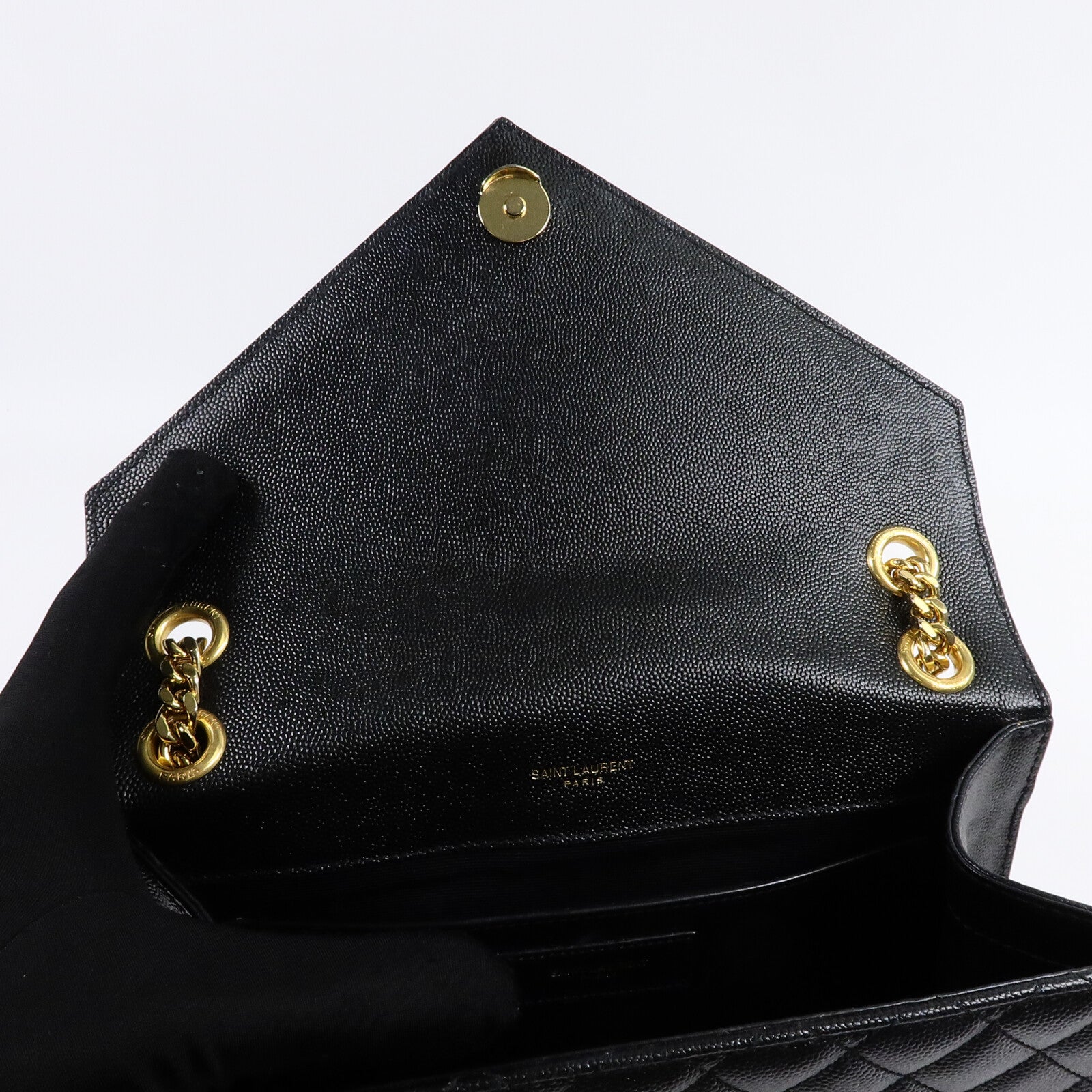 SAINT LAURENT 牛皮皮革Envelope Medium鏈帶肩背袋