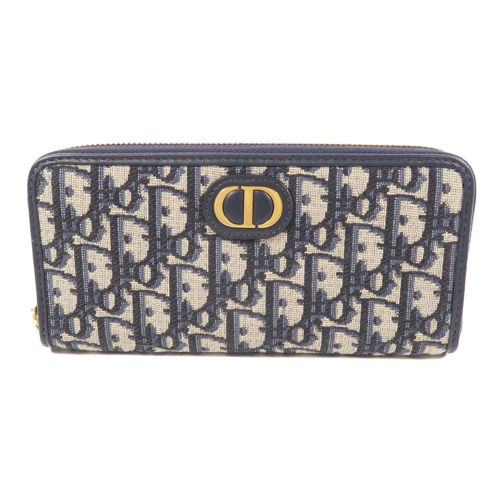 Dior 帆布30 Montaigne Voyageur金扣長錢包