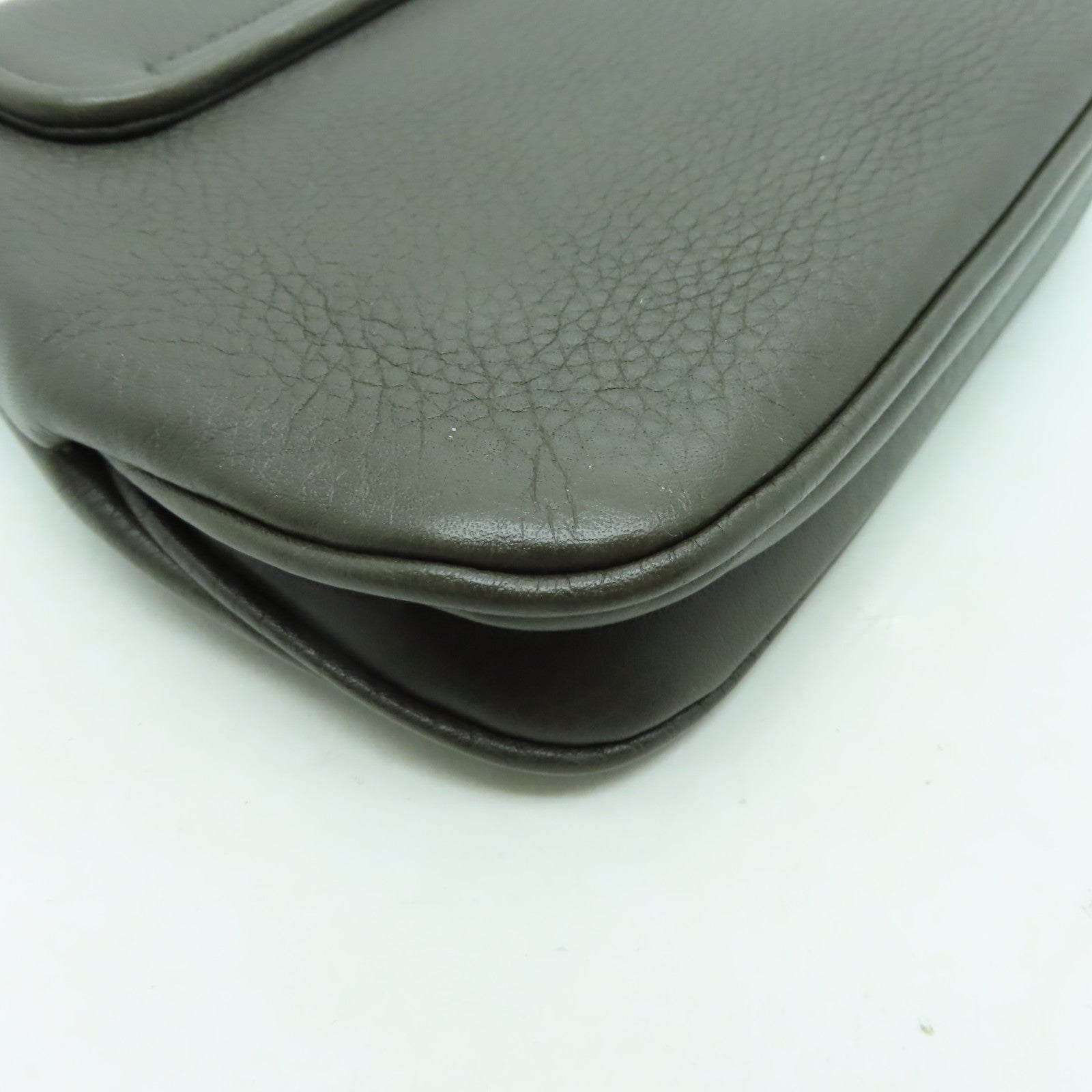 GUCCI 【激減優惠】牛皮皮革Chain Shoulder Bag金扣鏈帶肩背袋卡其色