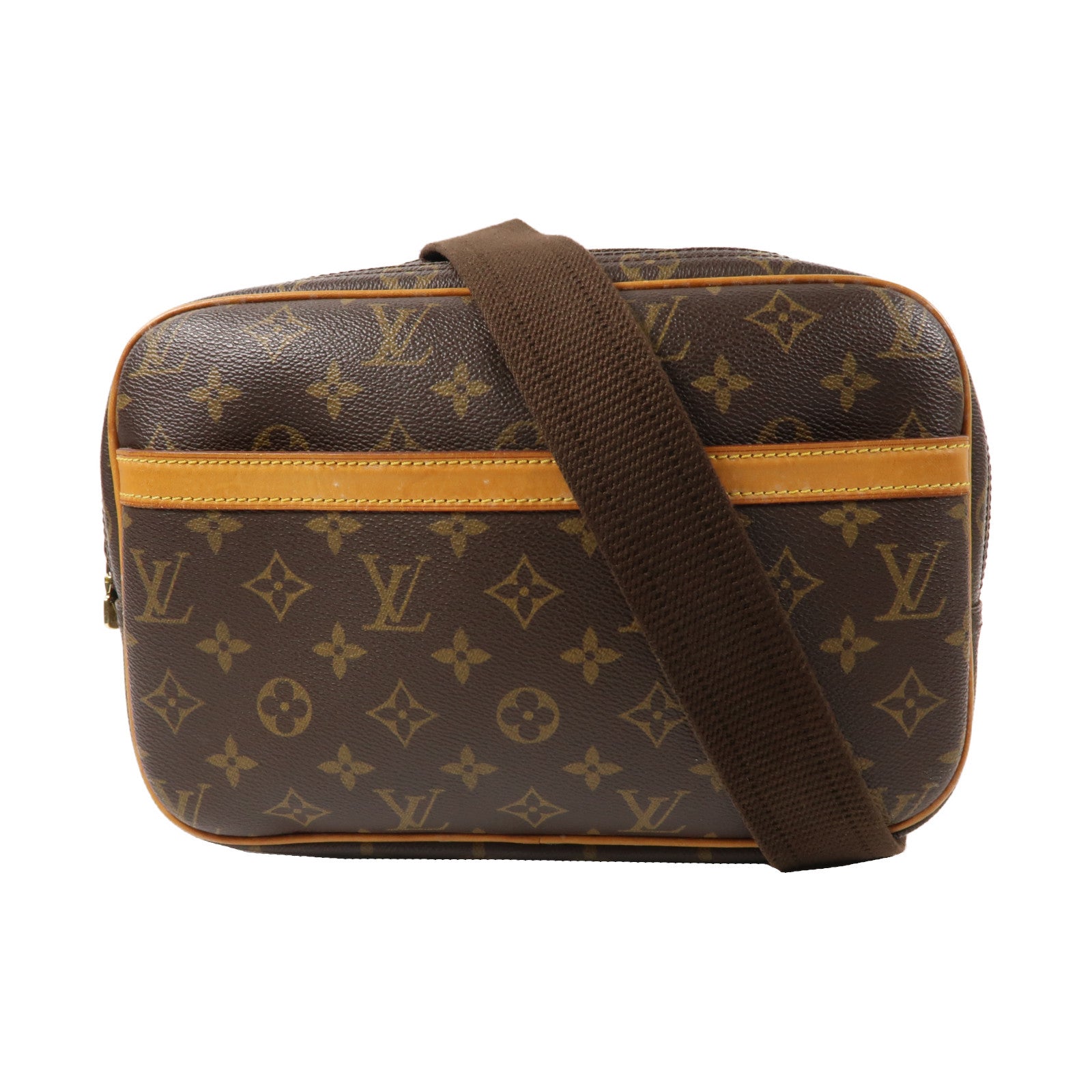 LOUIS VUITTON 【激減優惠】Monogram Reporter金扣肩背袋啡色