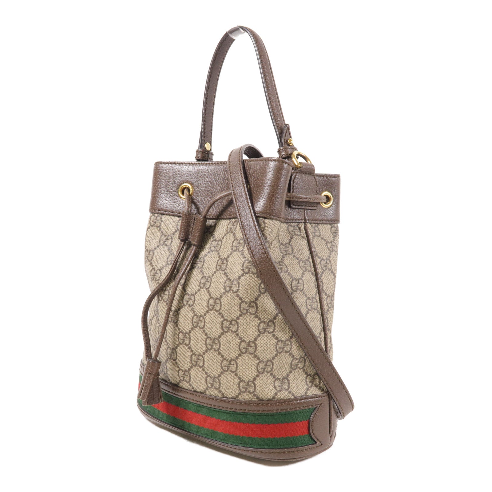 GUCCI 塗層帆布2 Way Shoulder金扣手挽肩背兩用袋