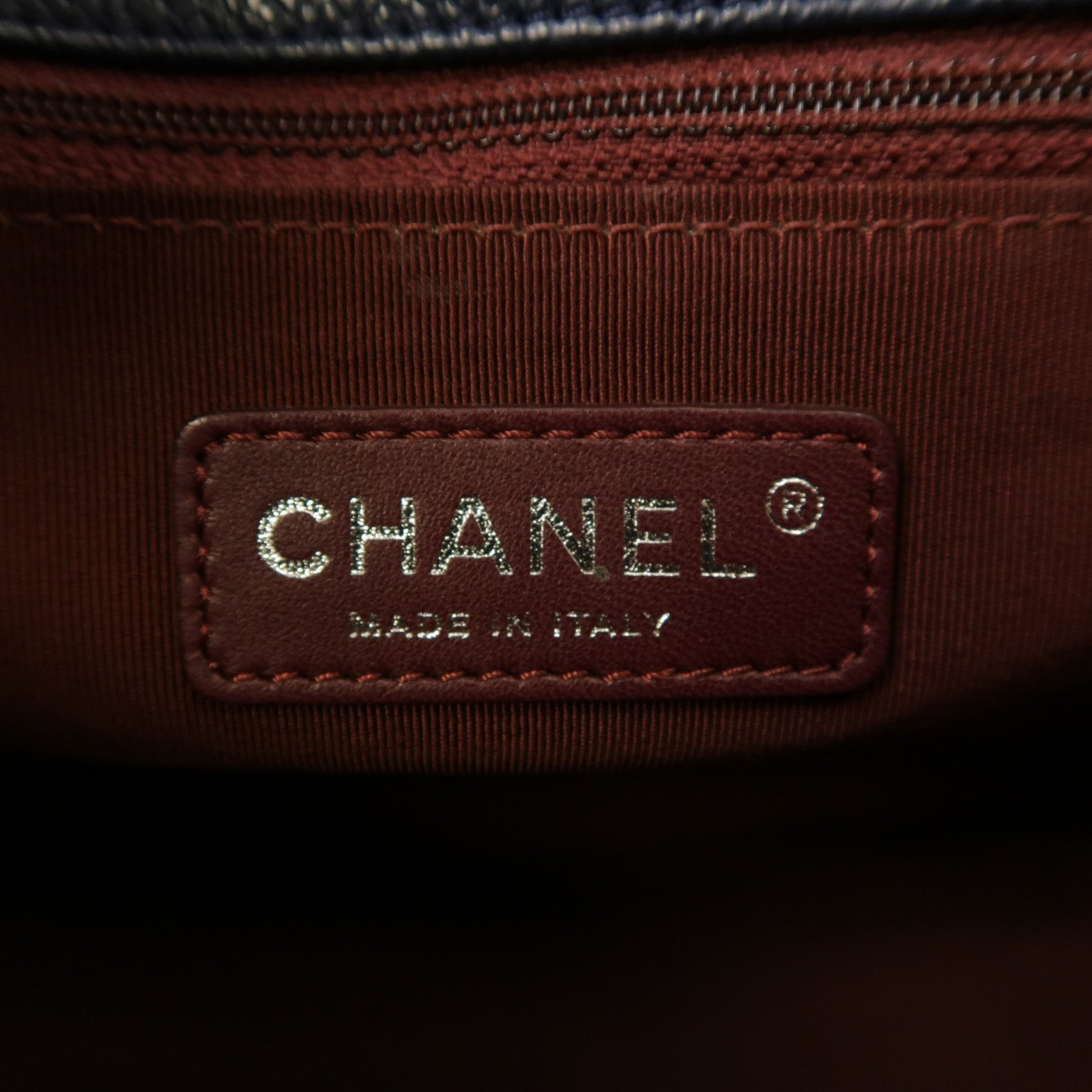 CHANEL 菱格皮革Shoulder Bag銀扣鏈帶肩背袋藍色
