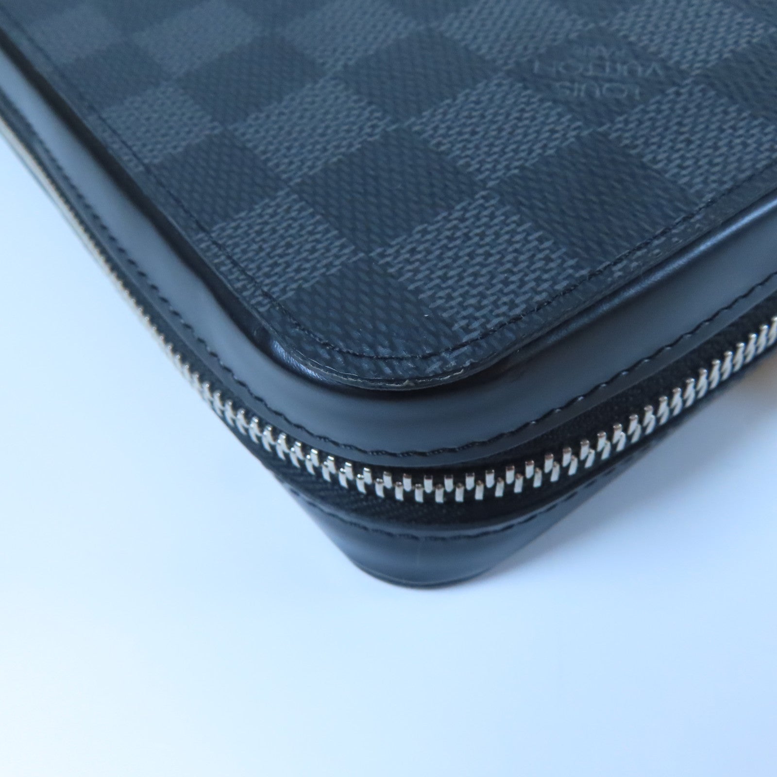 LOUIS VUITTON 【激減優惠】Damier Graphite Zippy XL銀扣長錢包黑色