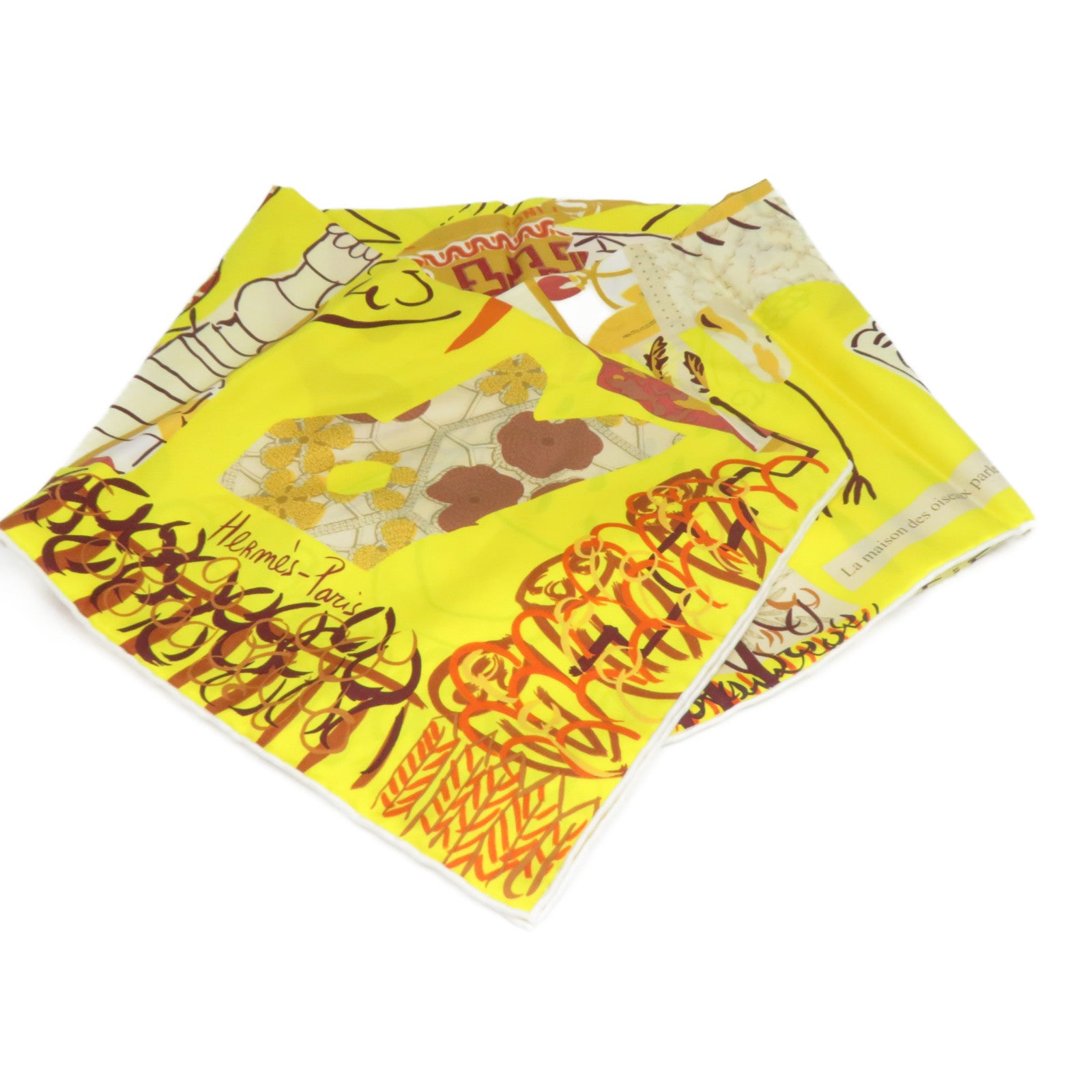 HERMES 【激減優惠】絲質Scarf絲巾黃色