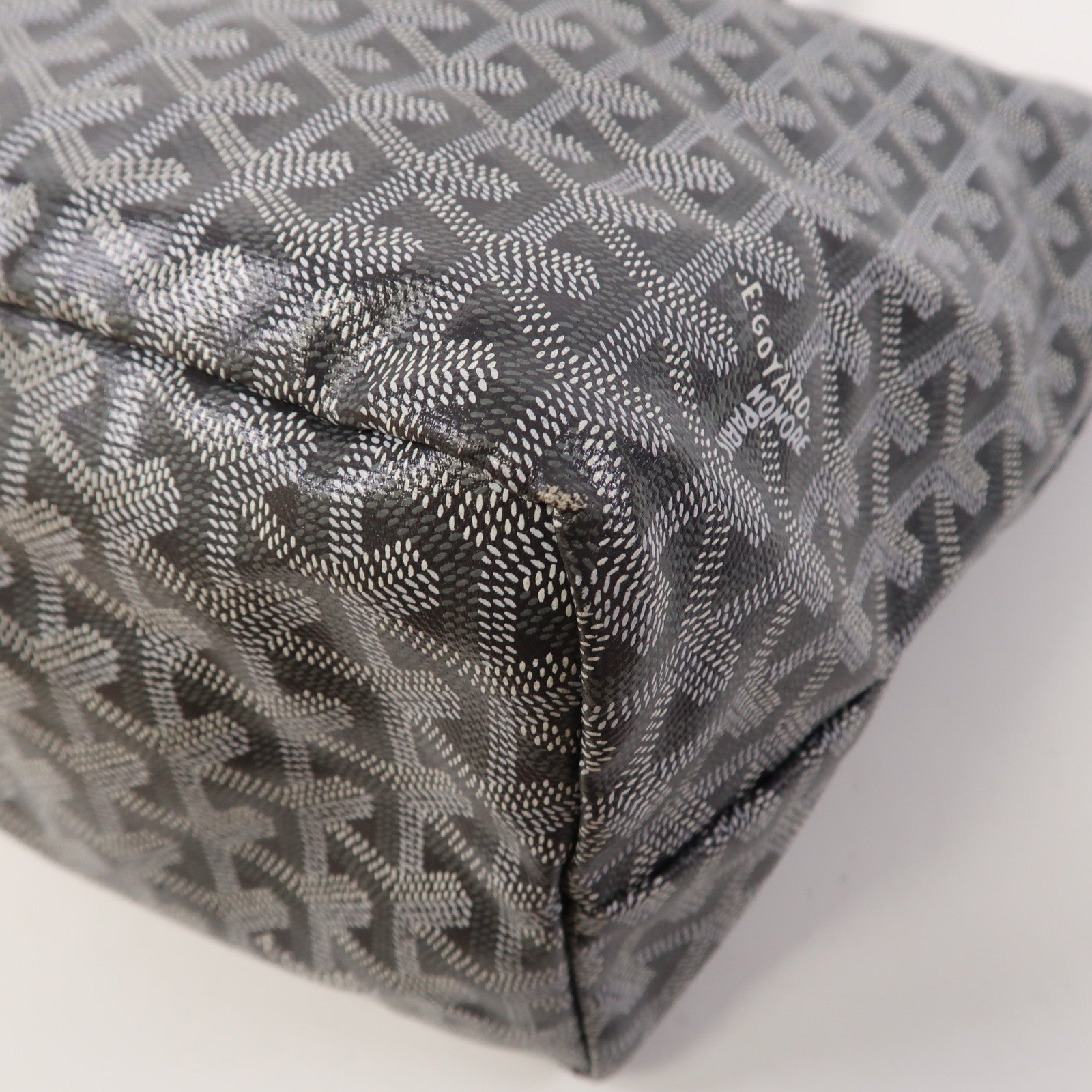 GOYARD 塗層帆布Saint Louis銀扣手挽袋灰色