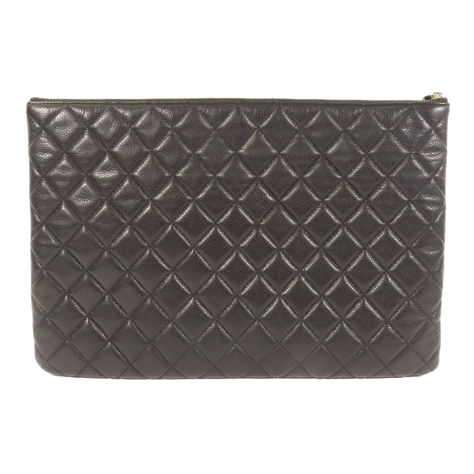 CHANEL 牛皮皮革Clutch銀扣手拿包