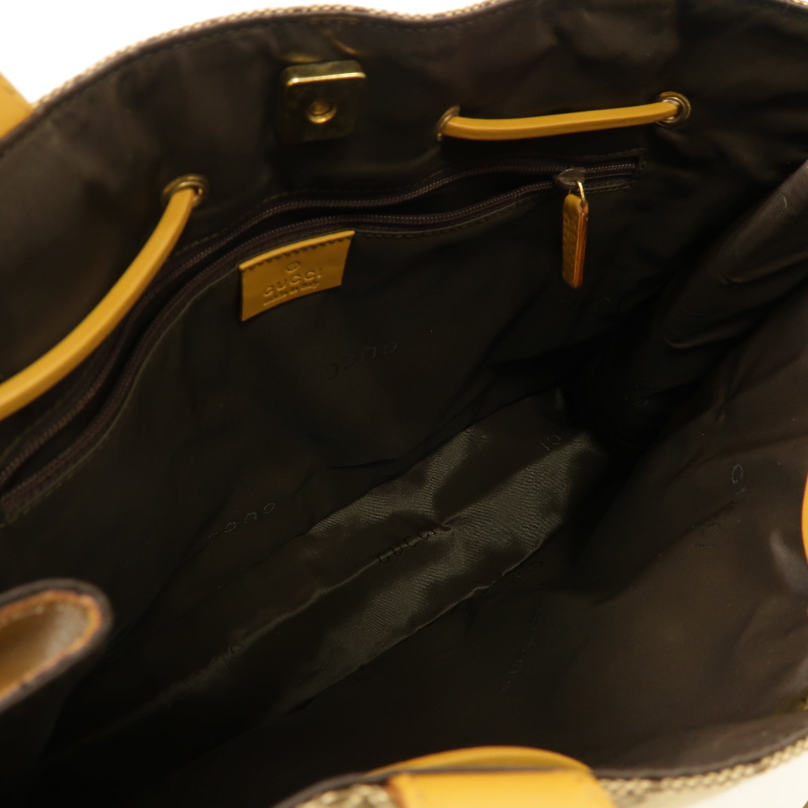 GUCCI 帆布Shoulder Tote Bag金扣肩背袋啡色