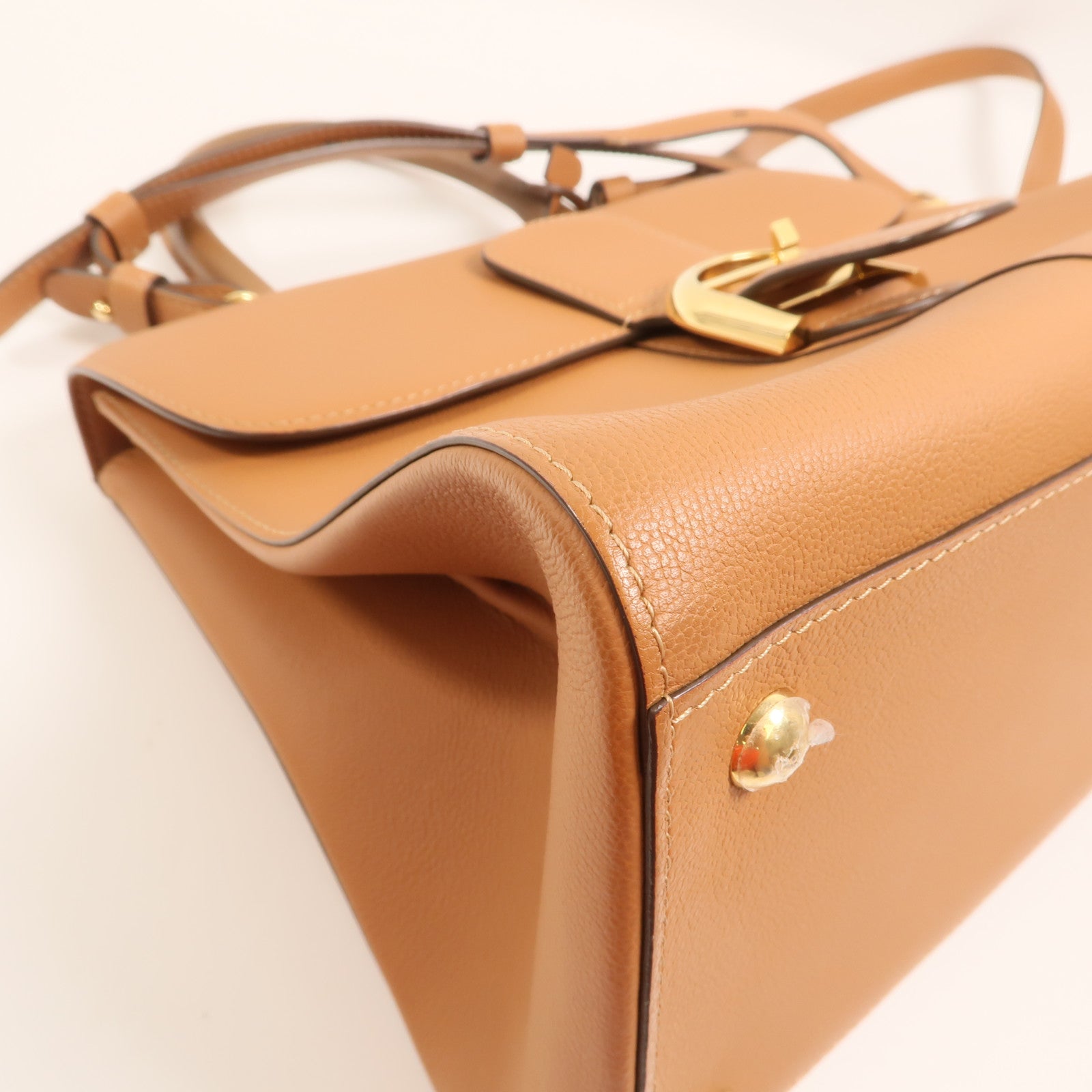 Delvaux 【激減優惠】牛皮皮革Brillant MM金扣手挽肩背兩用袋