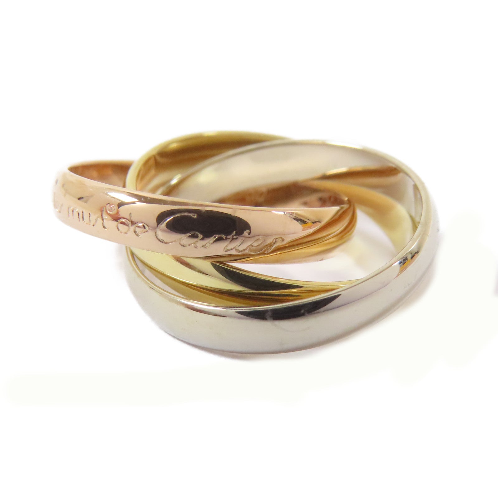 CARTIER 18K黃金/白金/玫瑰金Les Must De Trinity戒指Cartier#50/US#5.25