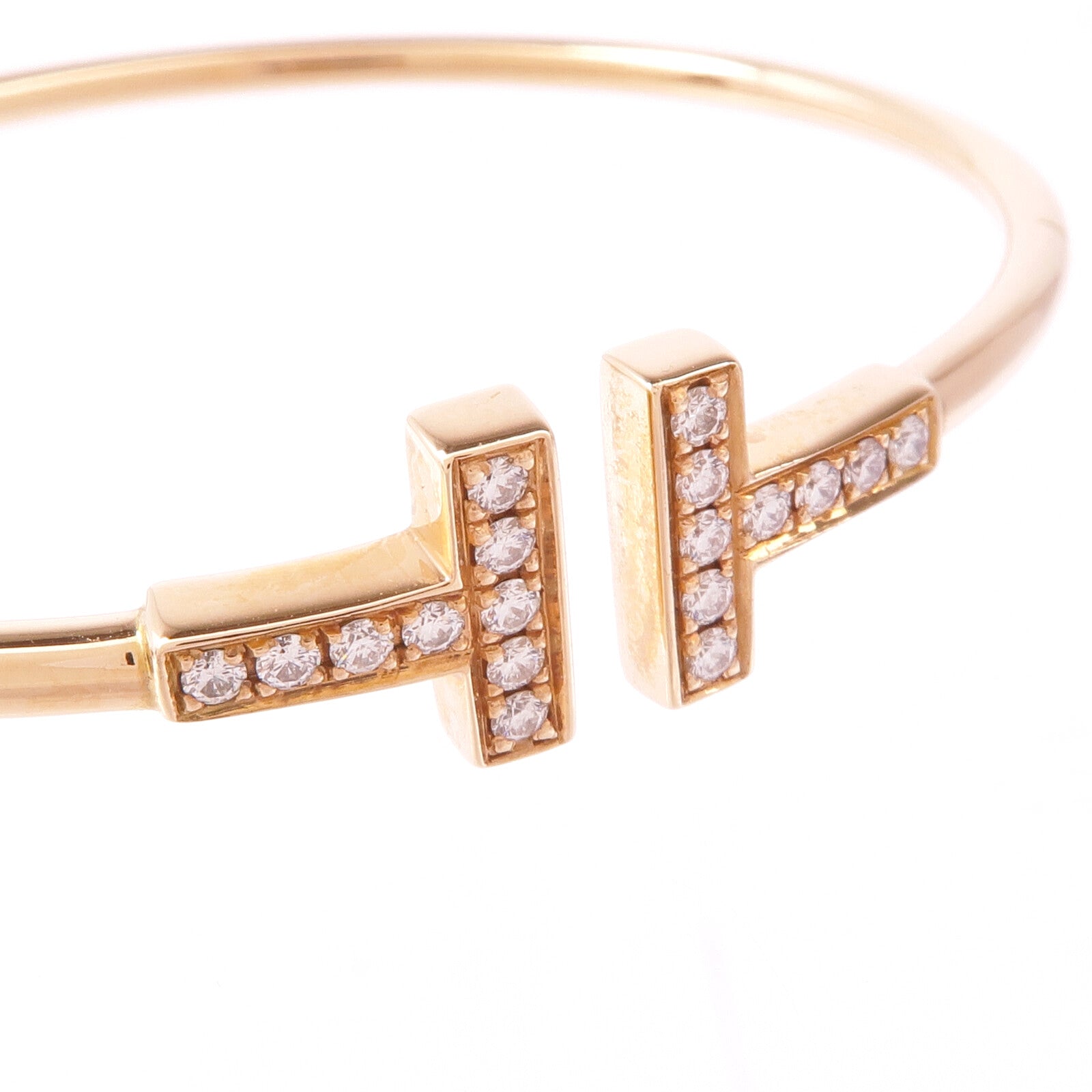 TIFFANY＆CO 18K玫瑰金T Wire Diamond Bracelet鑽石手鐲
