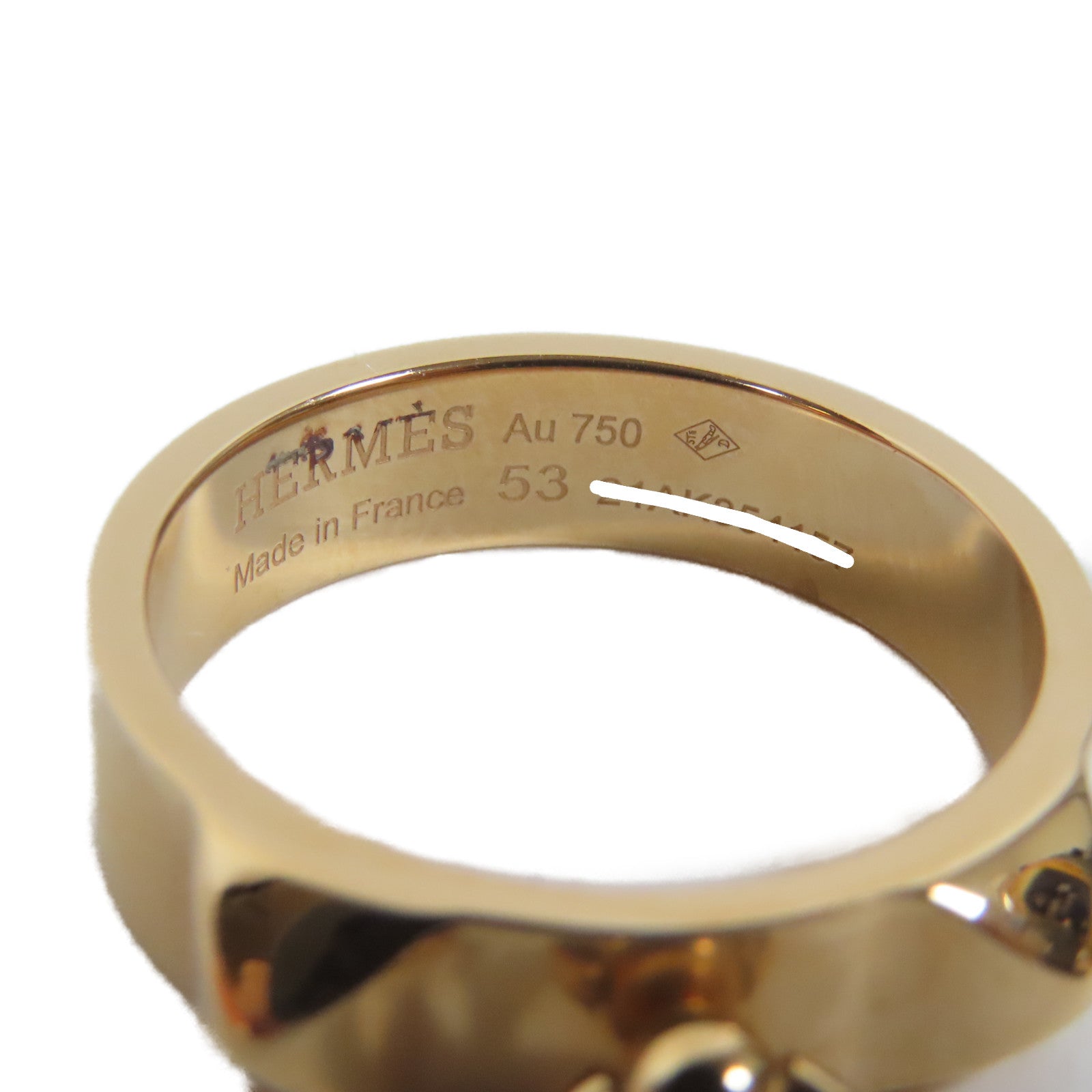 HERMES 18K黃金Colier De Chien Ring戒指US#6.25/Hermes#53