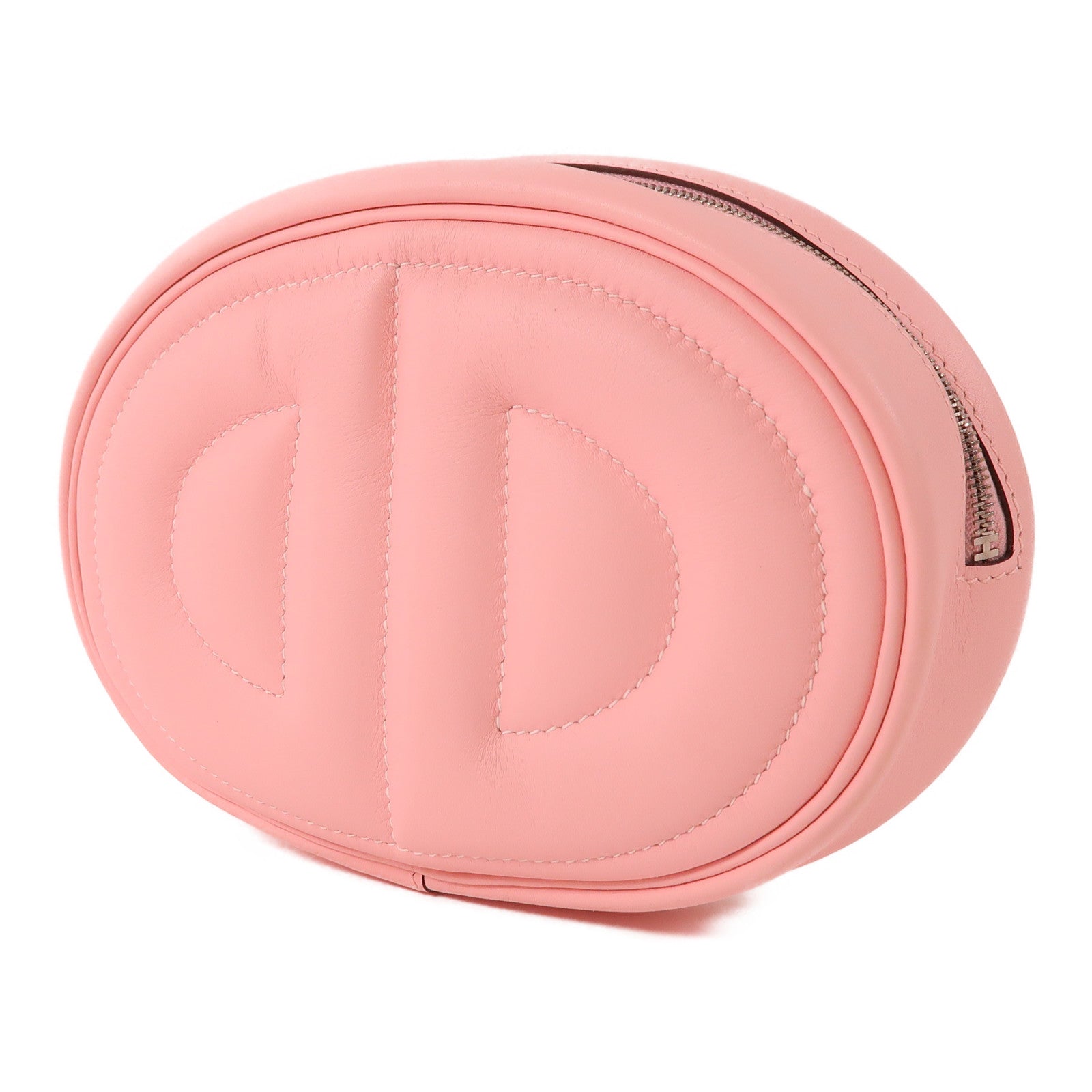 HERMES Swift皮革In The Loop Belt Bag銀扣腰包3Q Rose Sakura
