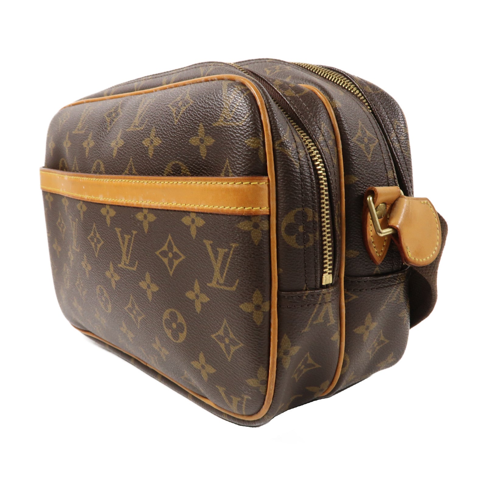 LOUIS VUITTON 【激減優惠】Monogram Reporter金扣肩背袋啡色