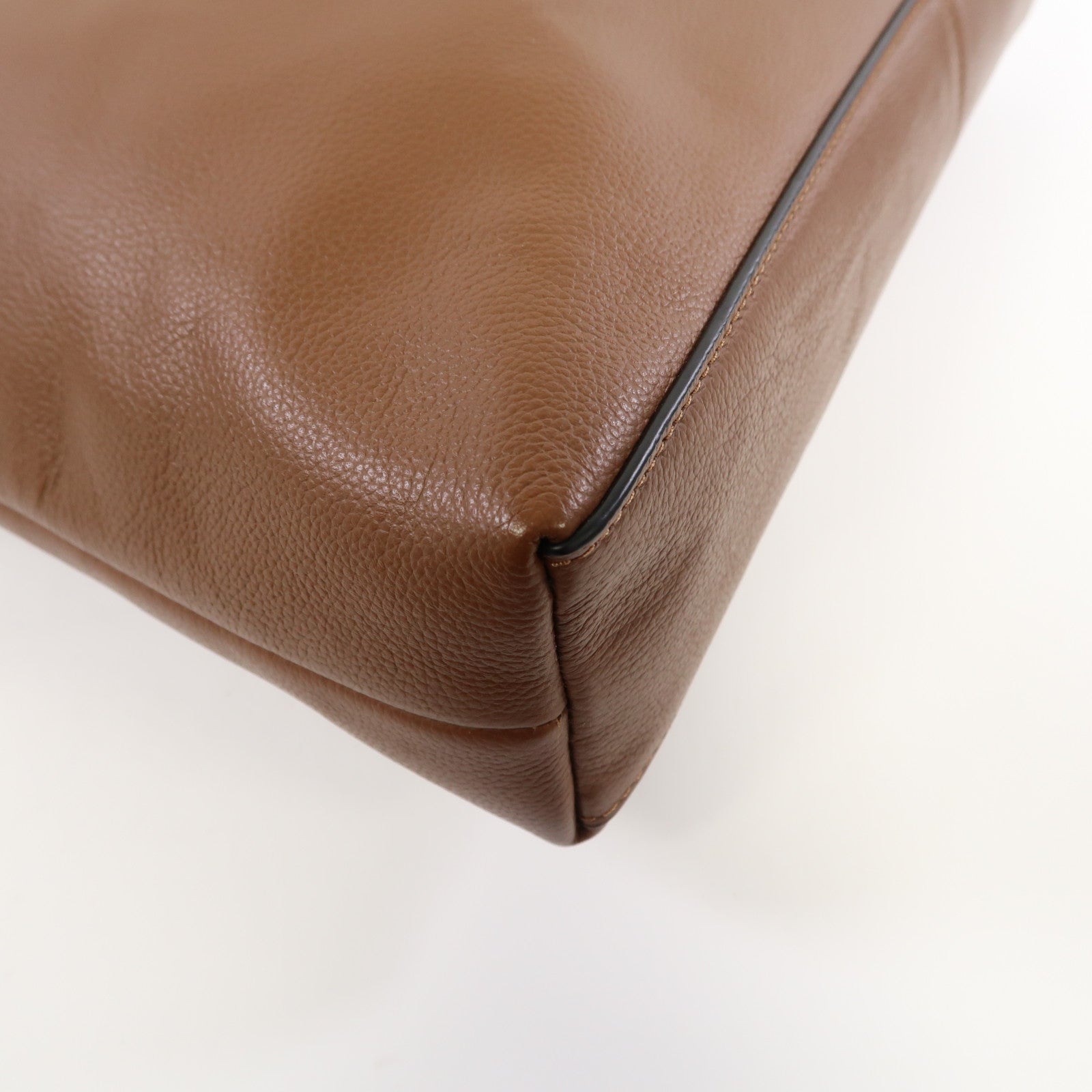 COACH 【激減優惠】牛皮皮革2 Way Shoulder銀扣手挽肩背兩用袋啡色