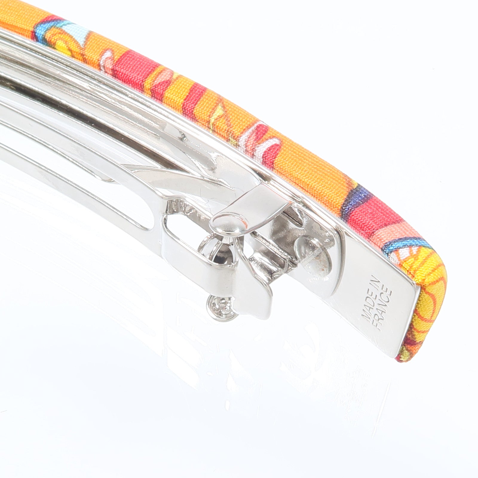 HERMES 金屬/絲質Eclipse Barrette GM髮夾
