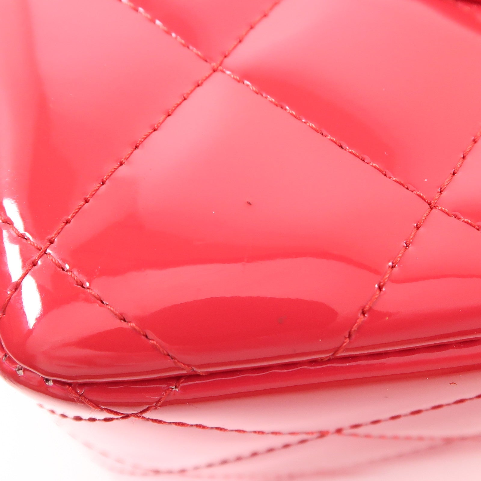 CHANEL 漆皮皮革Large Classic銀扣鏈帶肩背袋