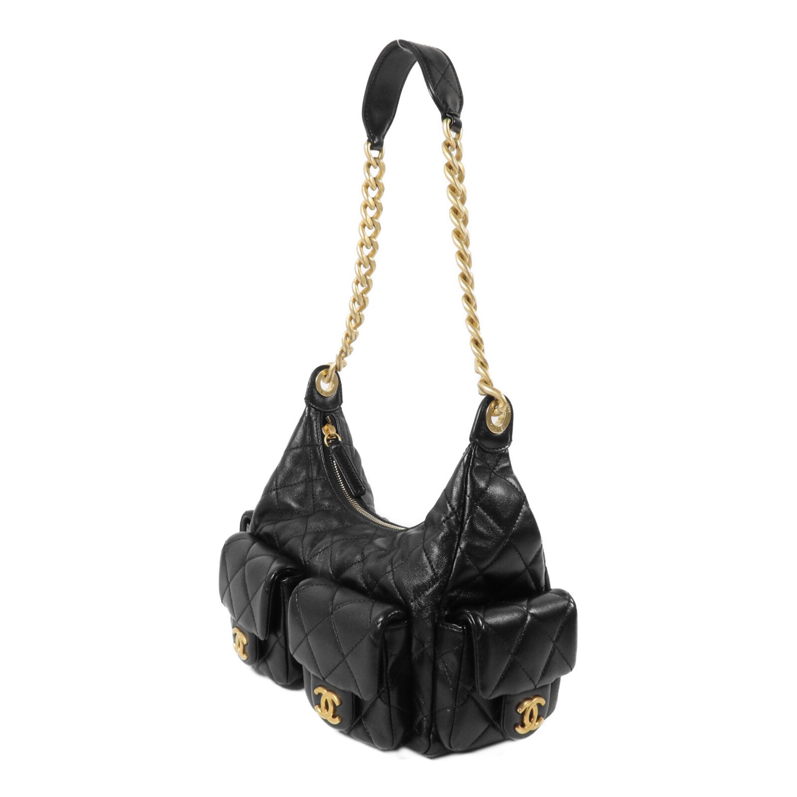 CHANEL 羊皮皮革25C Hobo Bag鏈帶肩背袋