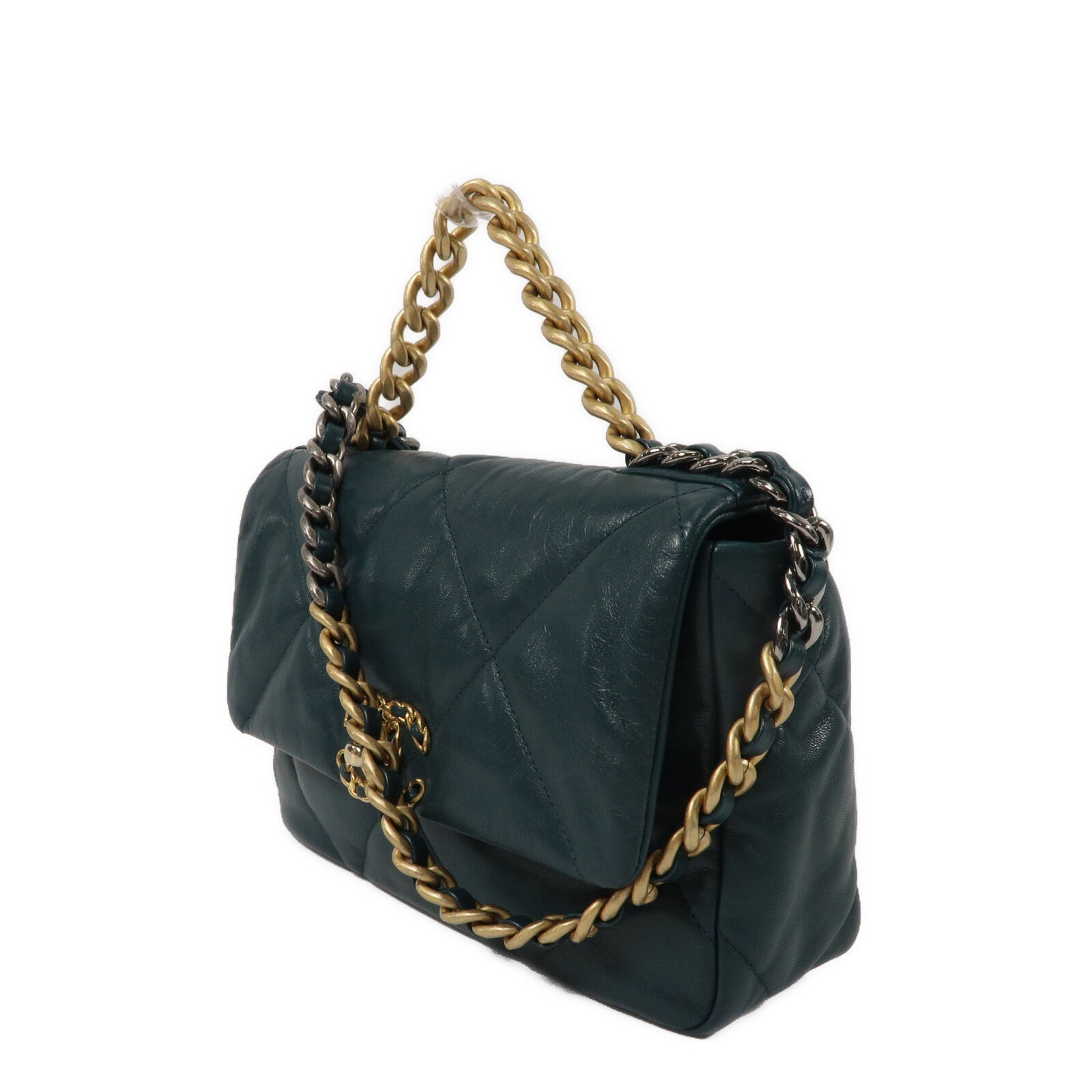 CHANEL 羊皮皮革Chanel 19 Small鏈帶手挽肩背兩用袋