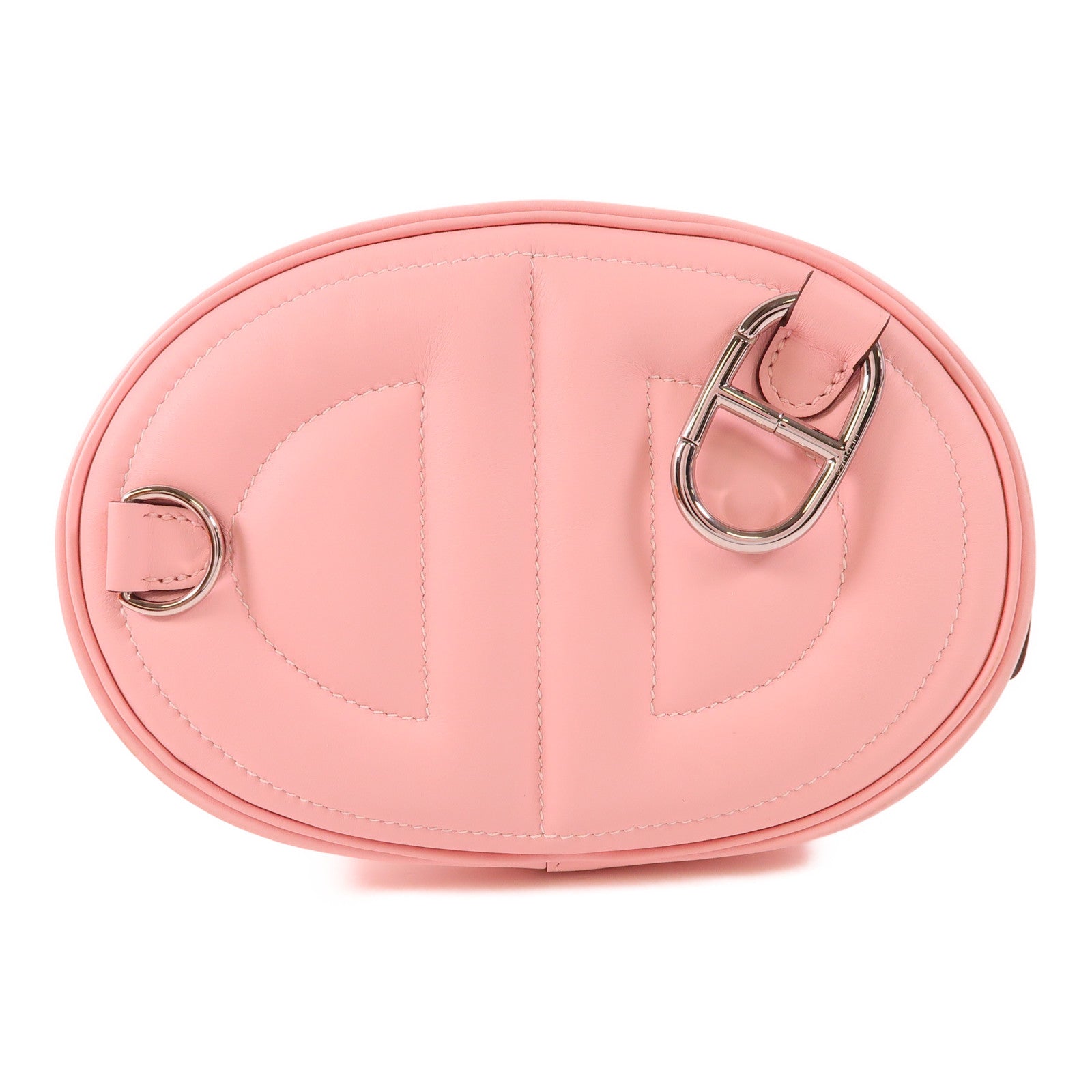 HERMES Swift皮革In The Loop Belt Bag銀扣腰包3Q Rose Sakura