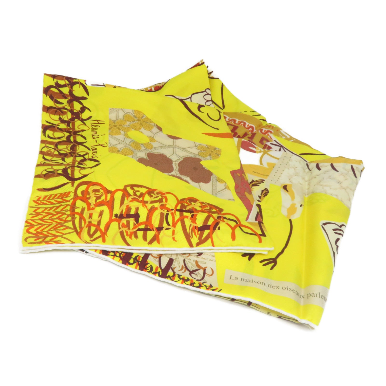 HERMES 【激減優惠】絲質Scarf絲巾黃色