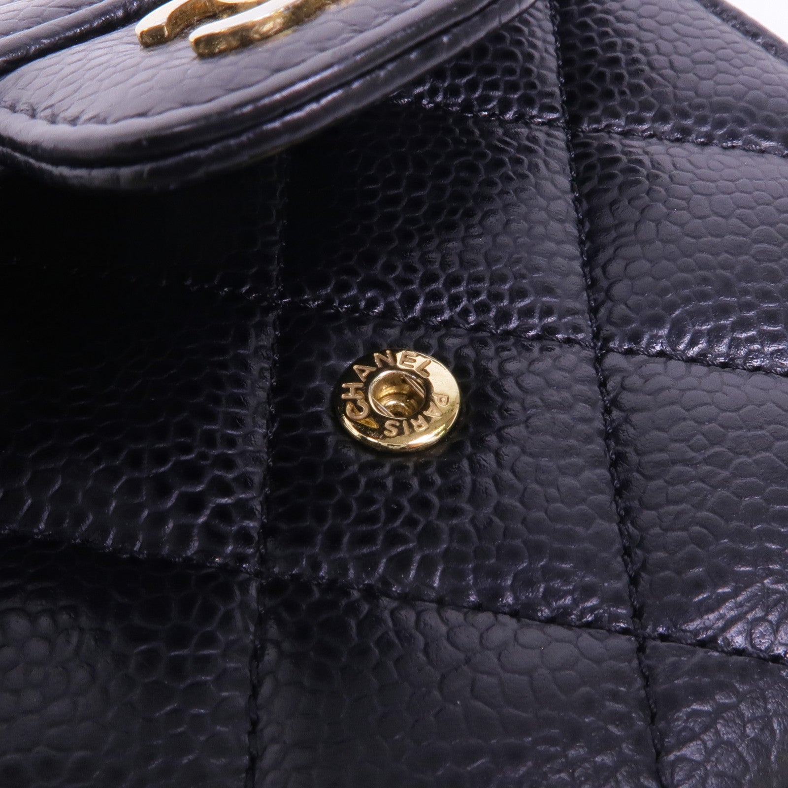 CHANEL 牛皮皮革Wallet金扣錢包