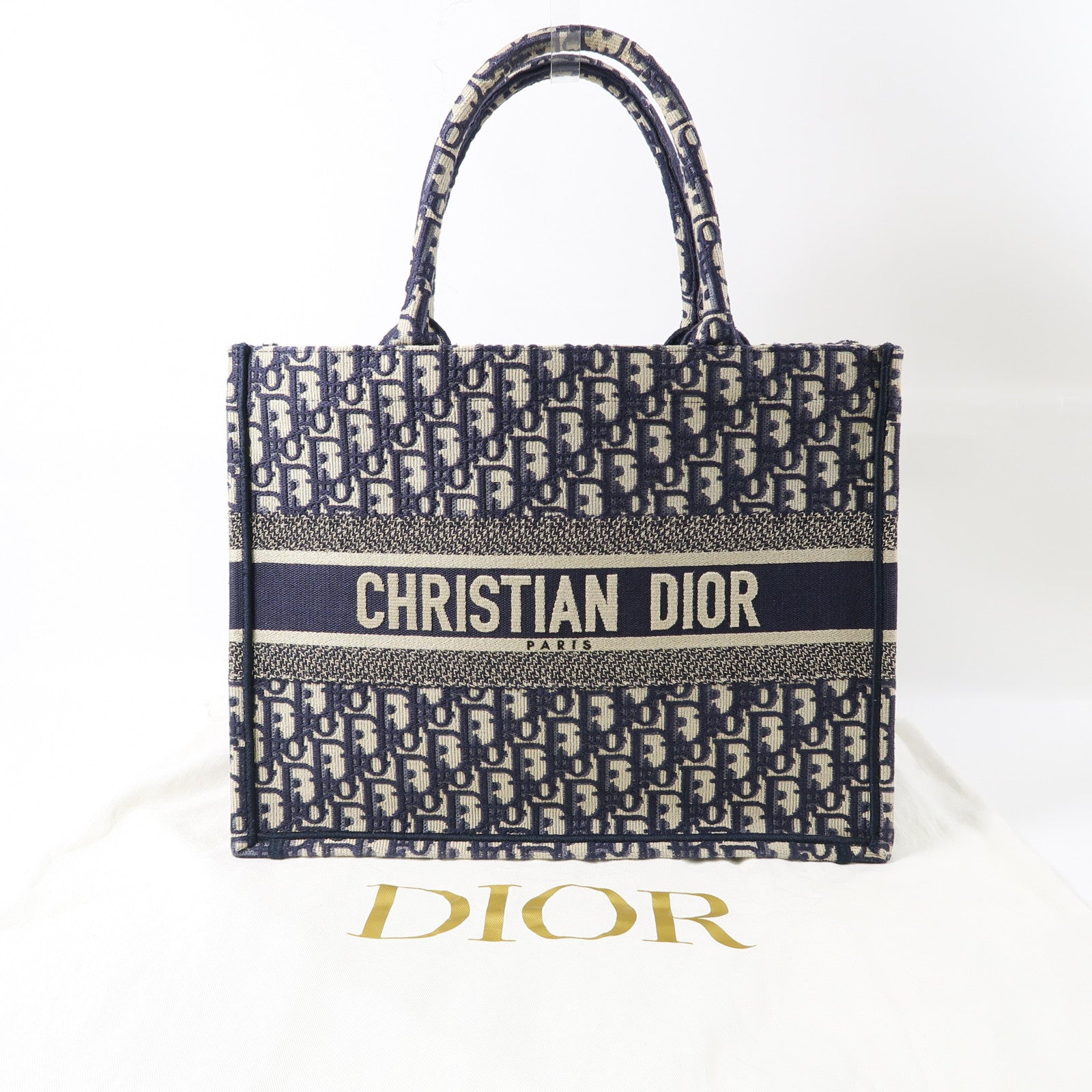 Dior 帆布Book Tote手挽袋深藍色/米色