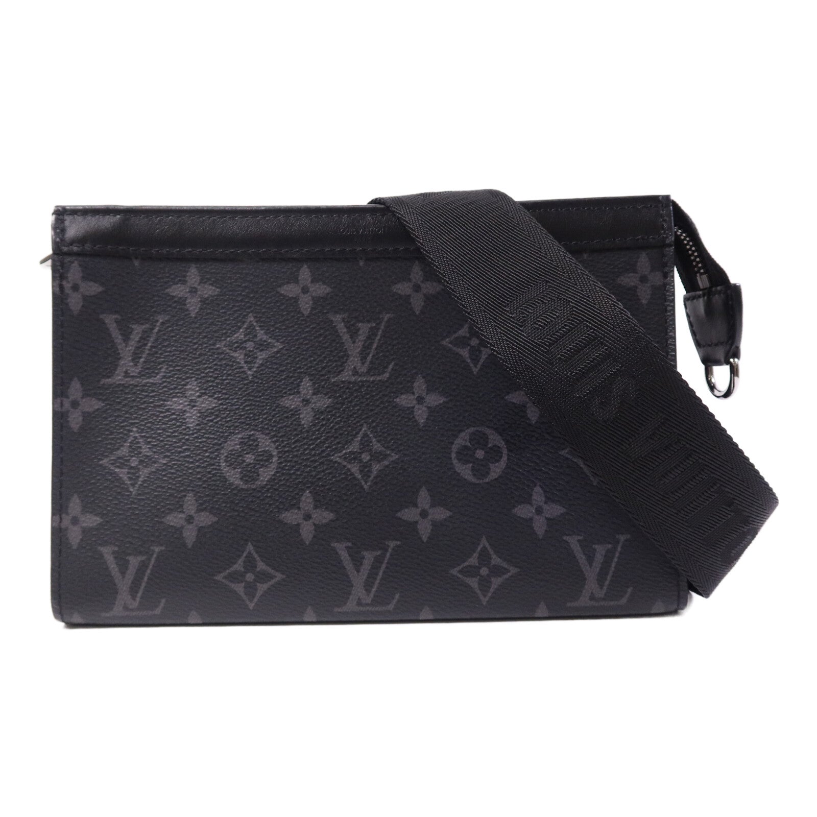 LOUIS VUITTON Monogram Eclipse Gaston銀扣肩背袋