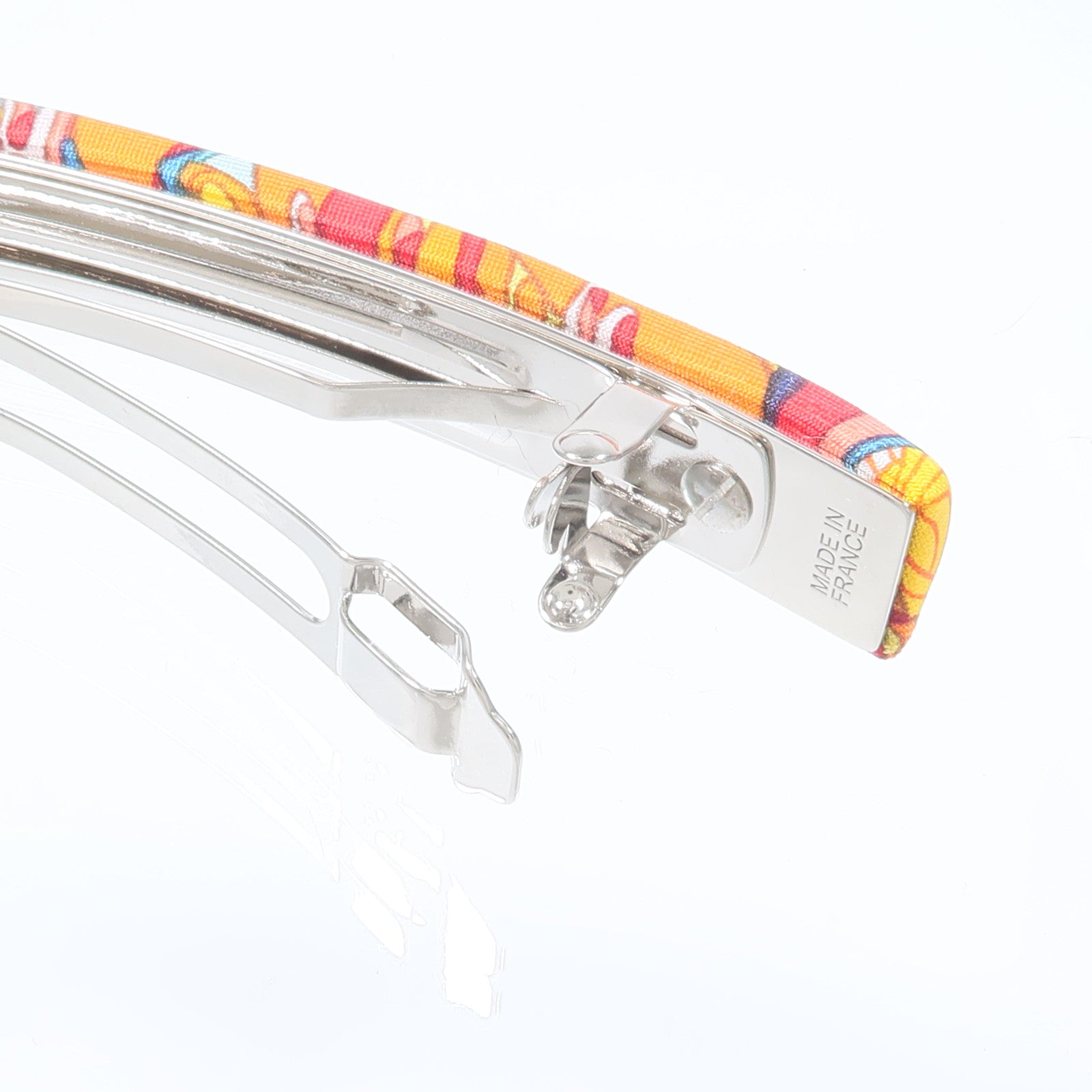 HERMES 金屬/絲質Eclipse Barrette GM髮夾
